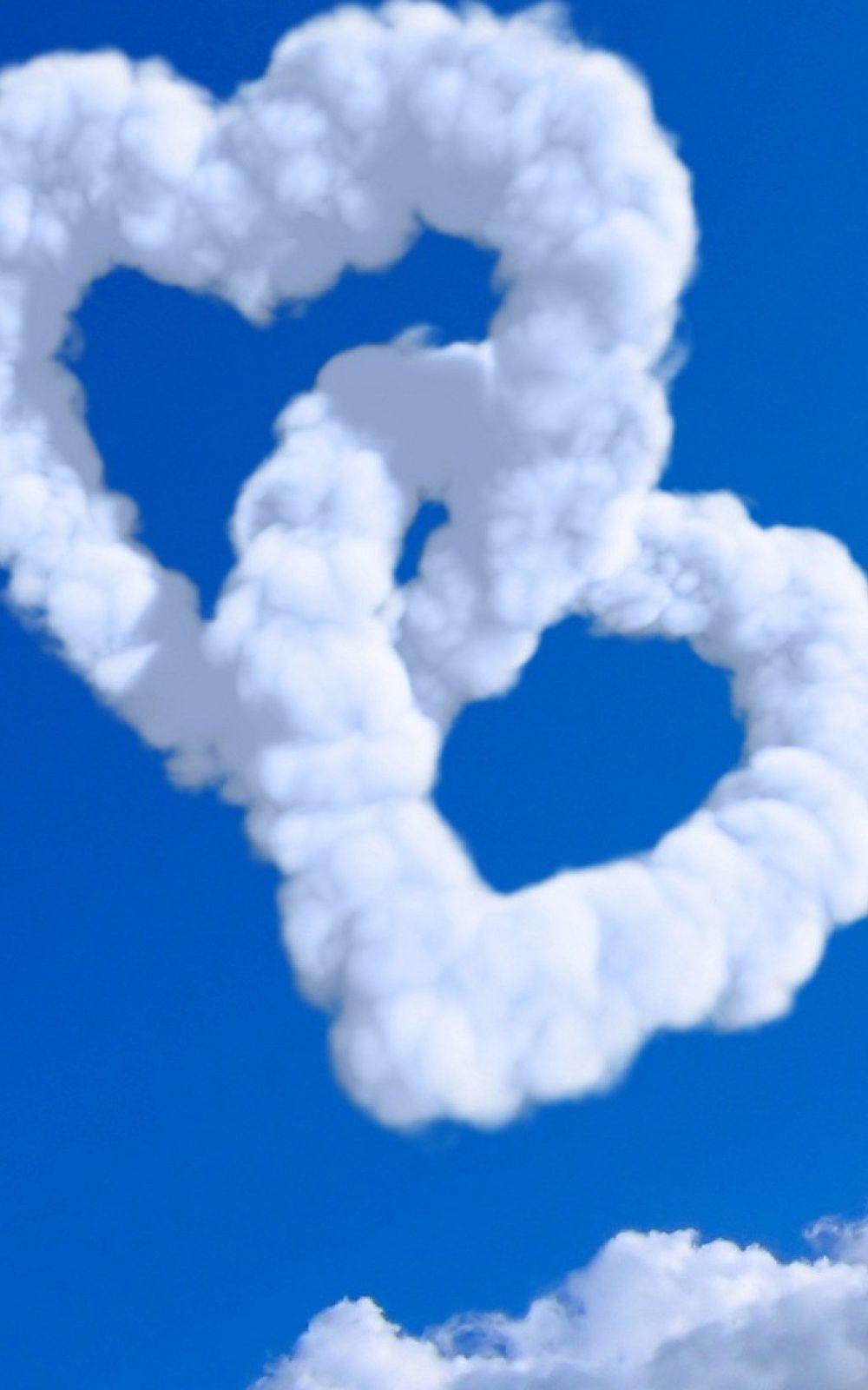 ↑↑TAP AND GET THE FREE APP! Sky Heart Shaped Clouds Blue White