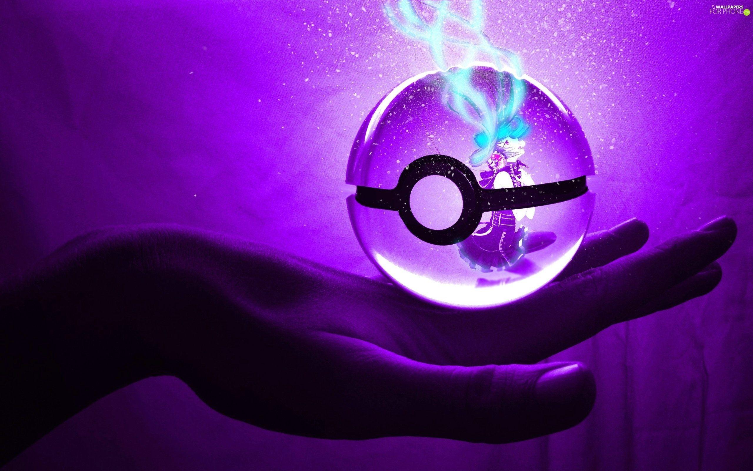 3D, purple, Orb, Pokemon phone wallpaper: 2560x1600
