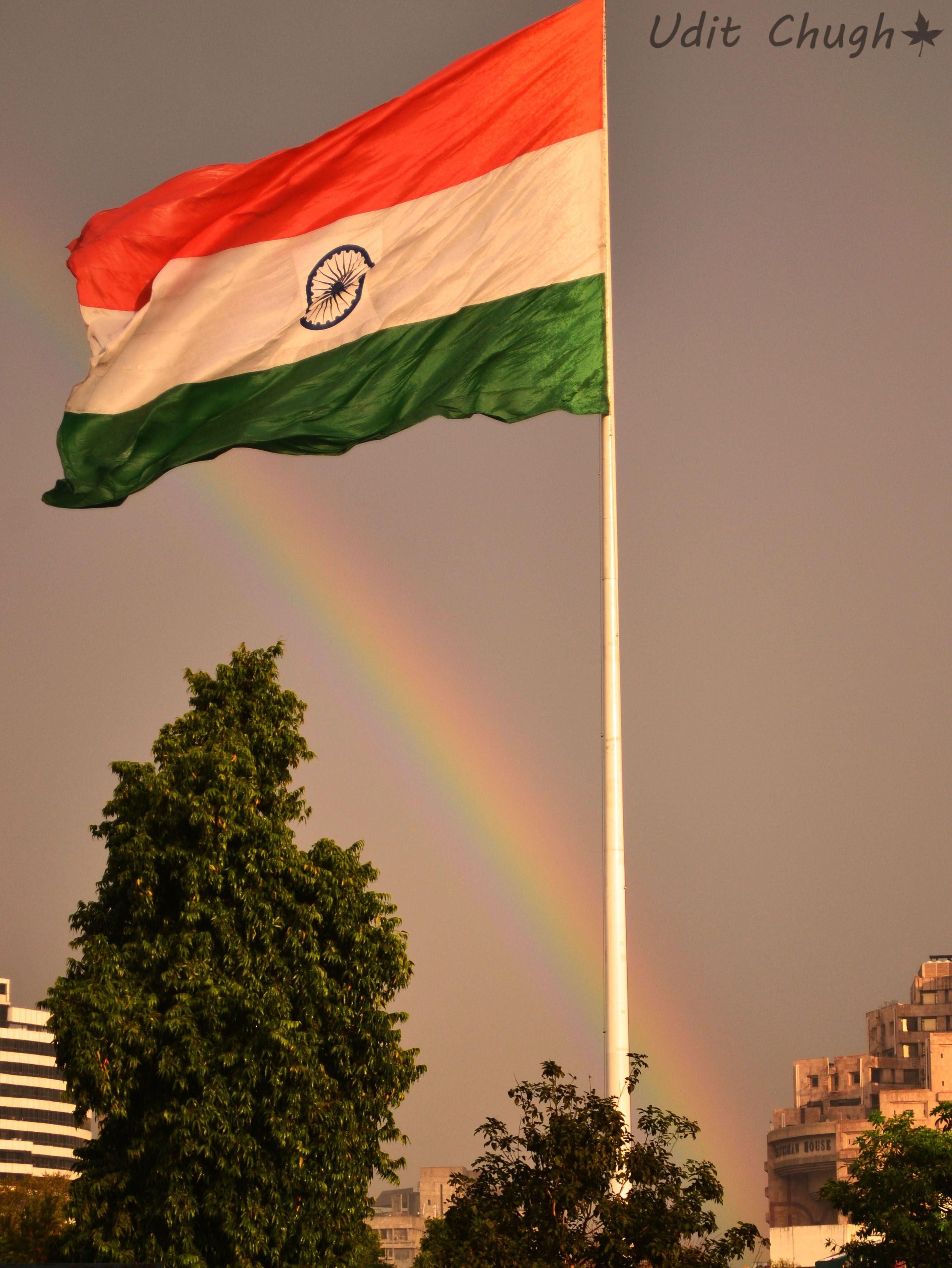 Rainbow adding colors to the Indian Flag. Indian flag, Indian flag image, Indian flag photo