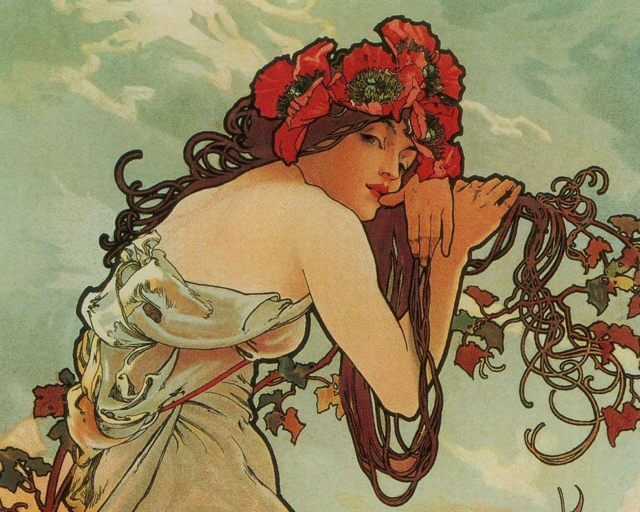 Alphonse Mucha Wallpaper. Alphonse mucha, Art styles and Artist