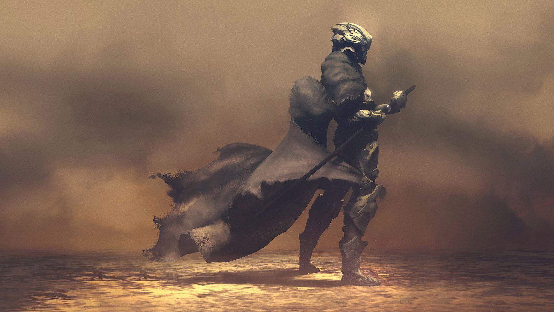Desert Storm Warrior Desktop Wallpaper