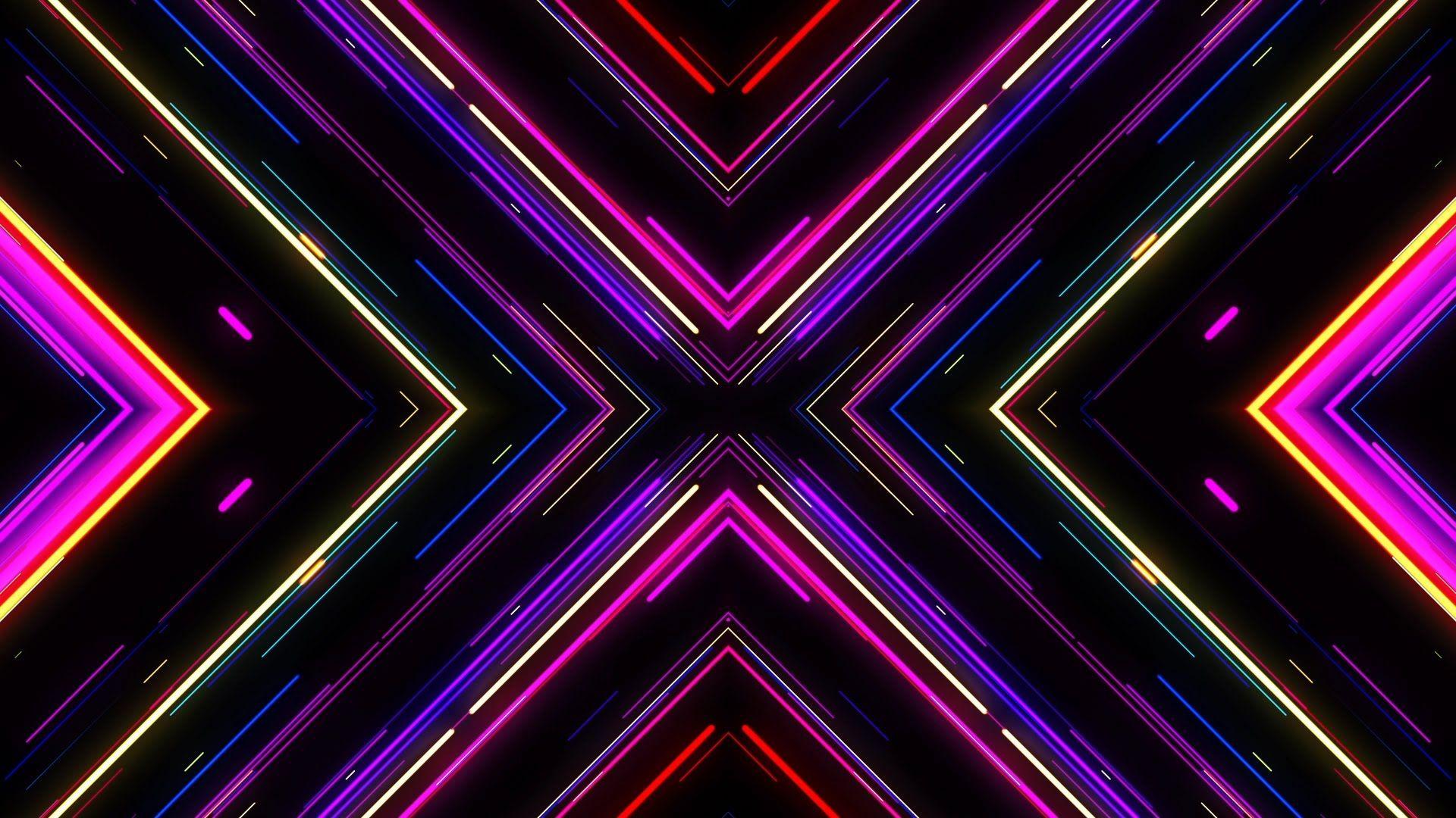 Motion Graphic Background VJ Neon Lights Tunnel Footage Colorful