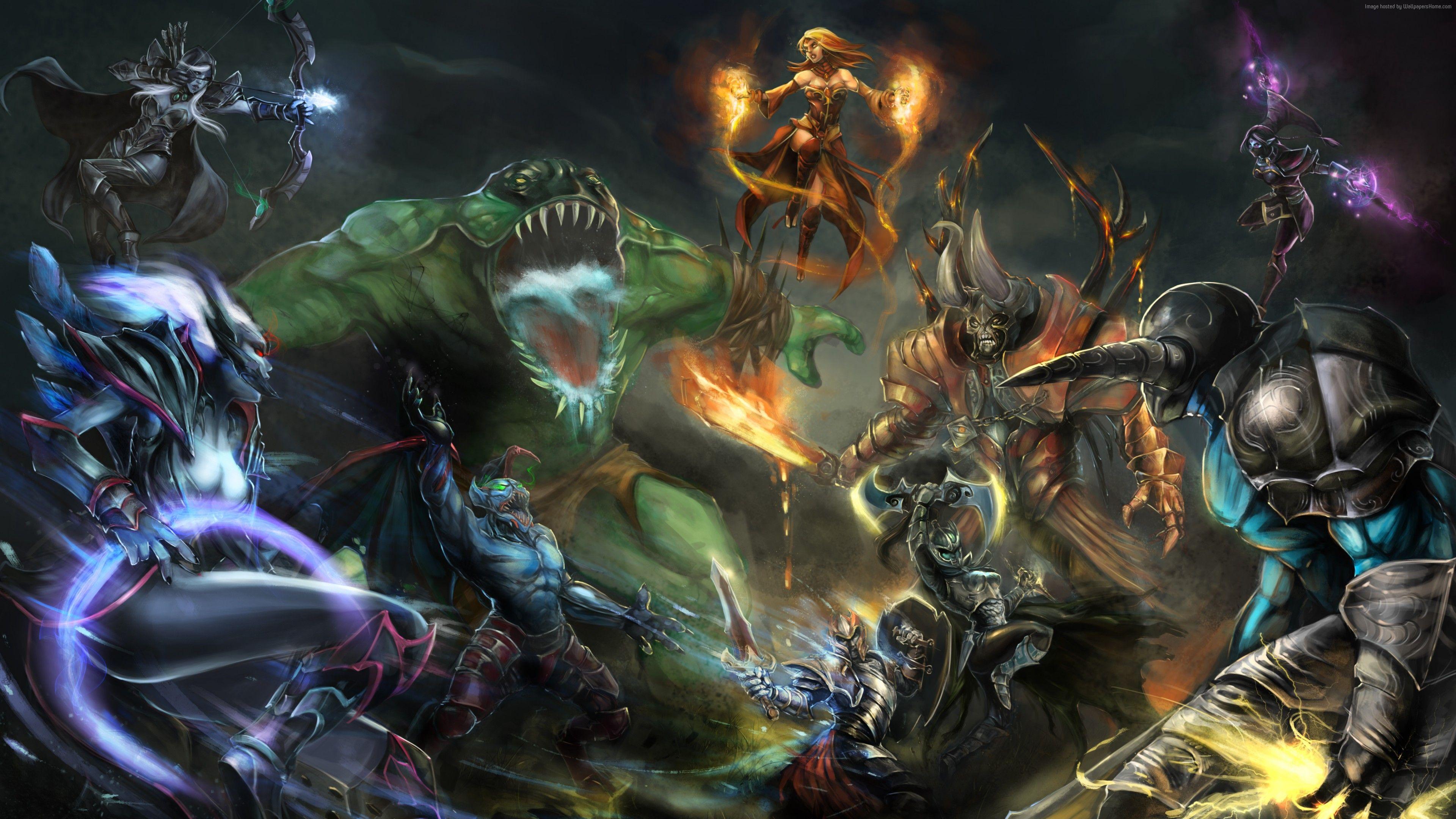4k Wallpaper Dota 2 Game Characters Hero Monster Fantasy Art Fire