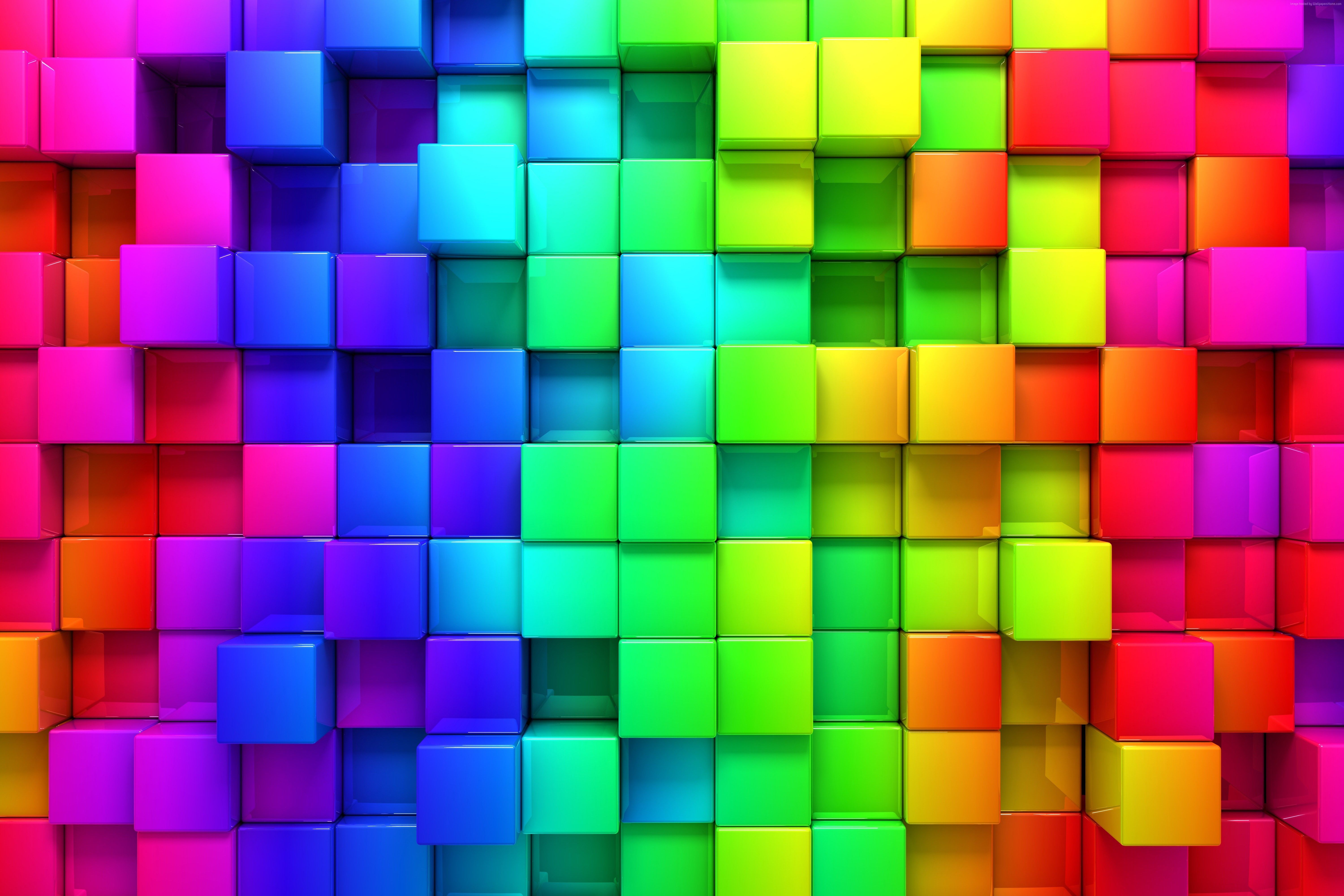 cool Colorful blocks 6k Wallpaper