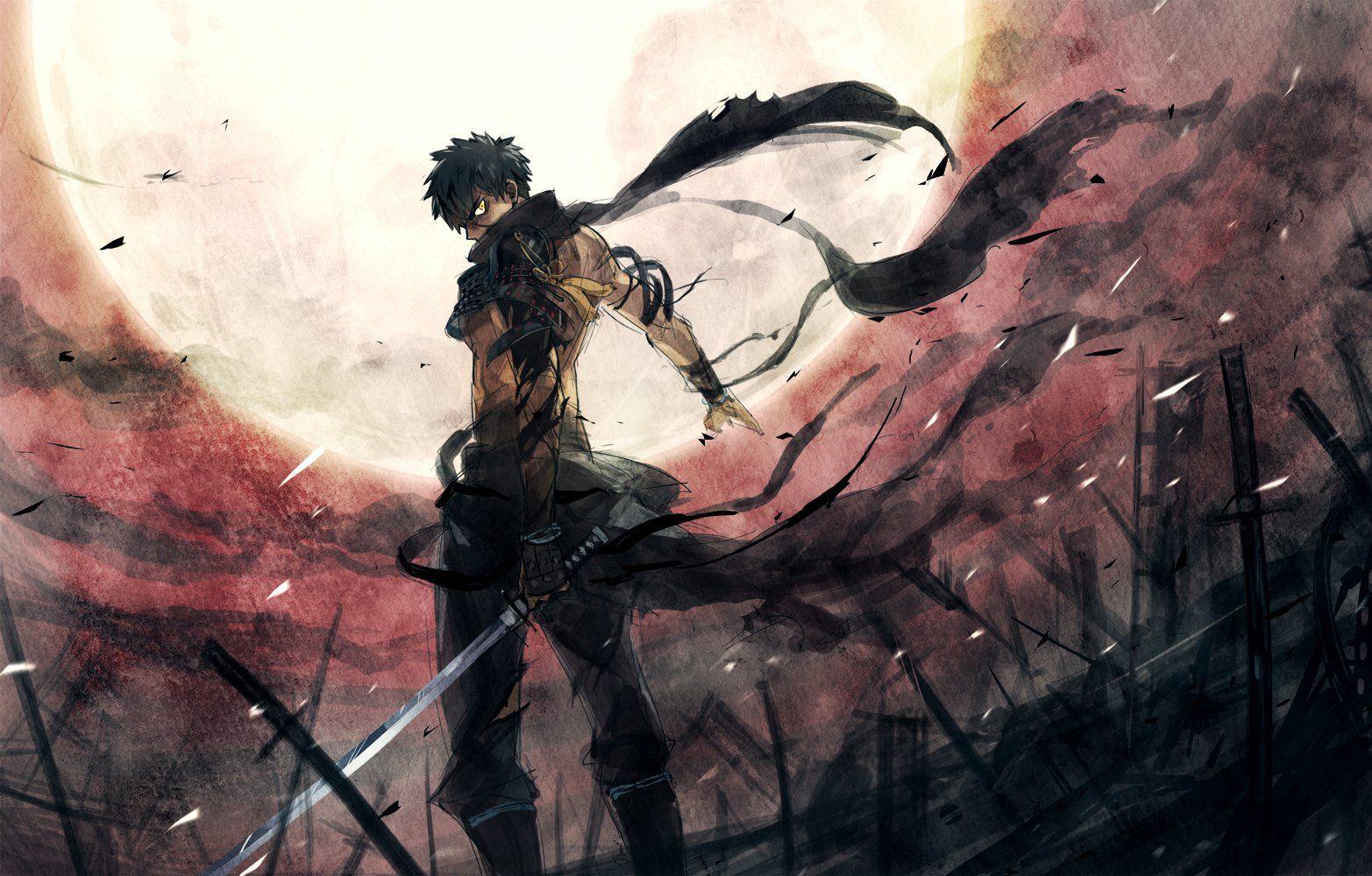 Touken ranbu anime game character sword war warrior wallpaper