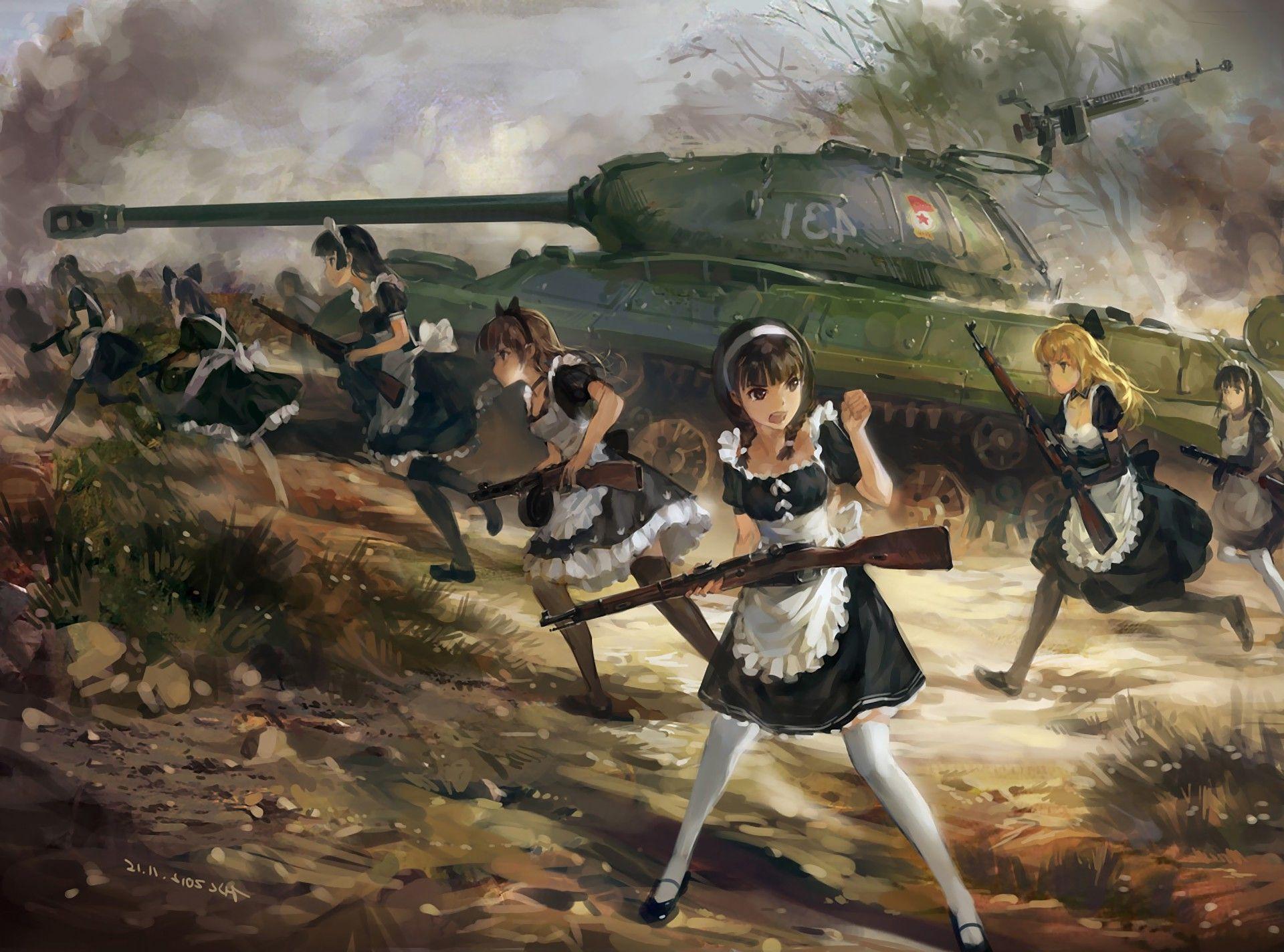 anime, Maid Outfit, War, Maid, Fantasy Art, IS French Maid