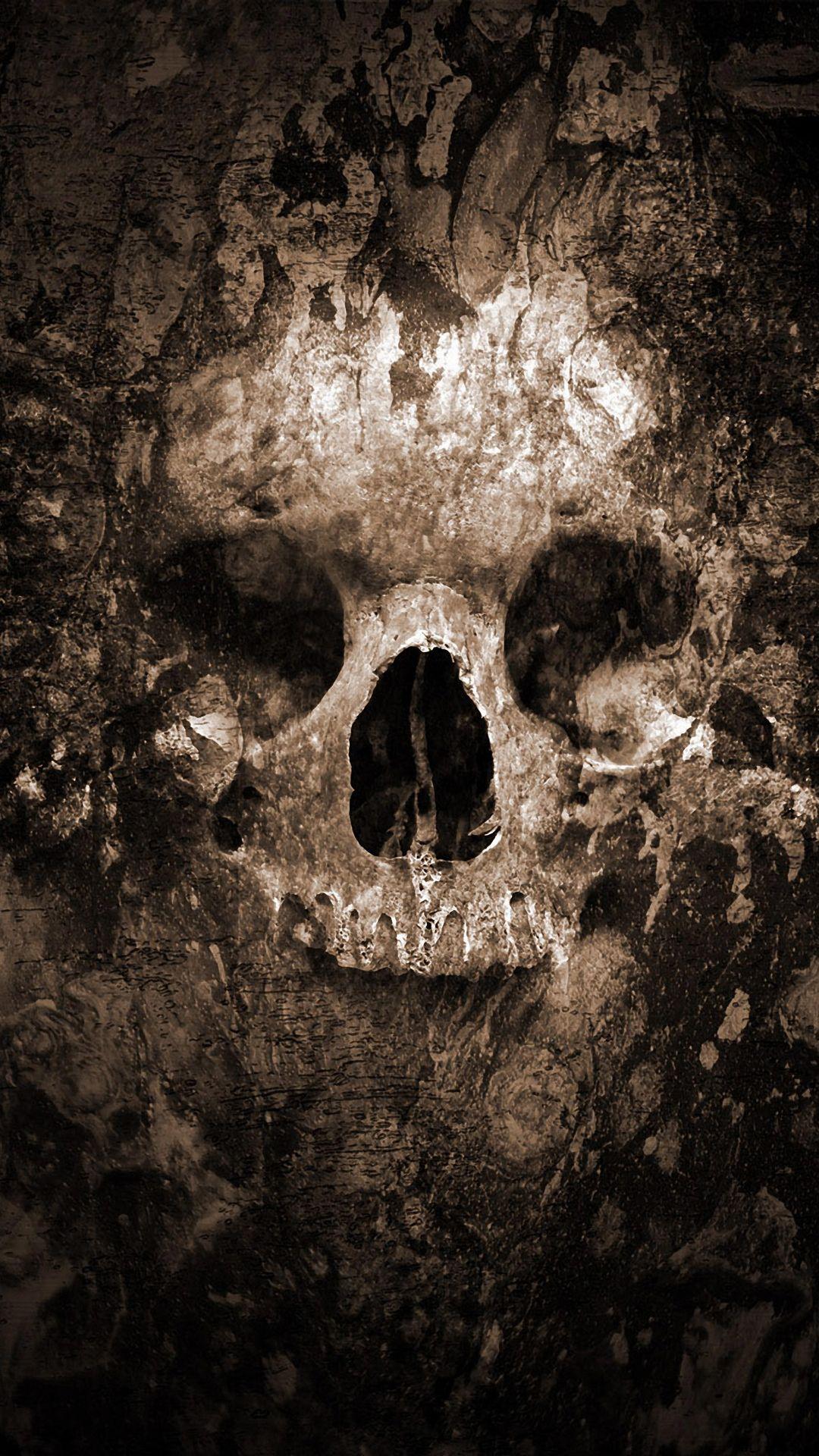 Skull Grunge Art HTC Android Wallpaper free download