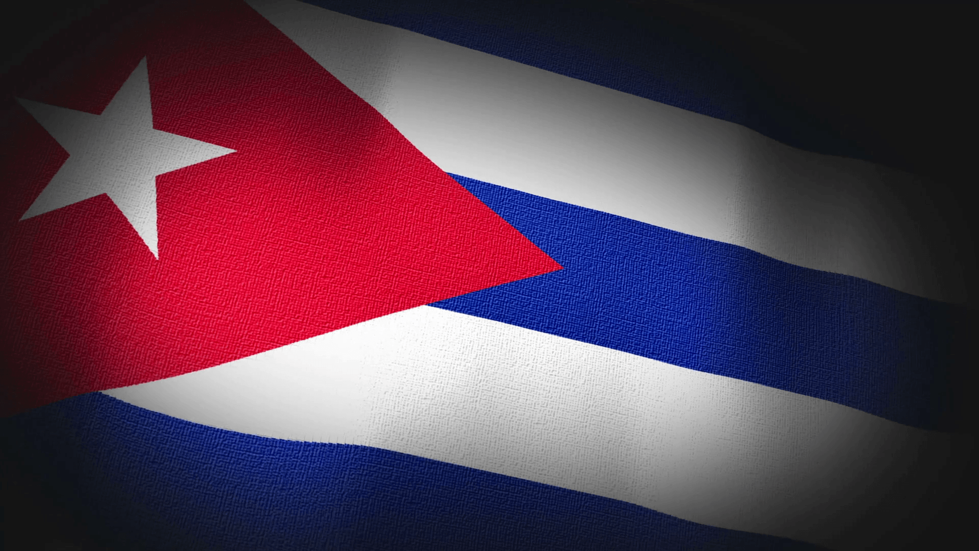 4K 3D Animation of Cuba, Cuban, Flag Closeup Canvas Texture Motion