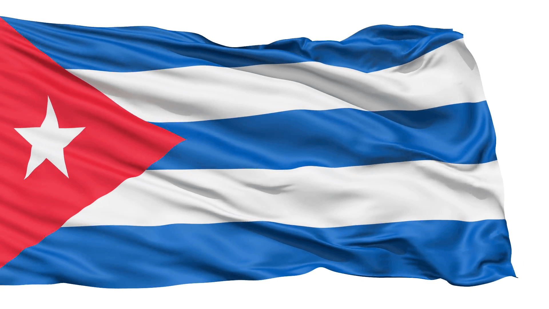 Realistic 3D detailed slow motion Cuba flag in the wind Motion