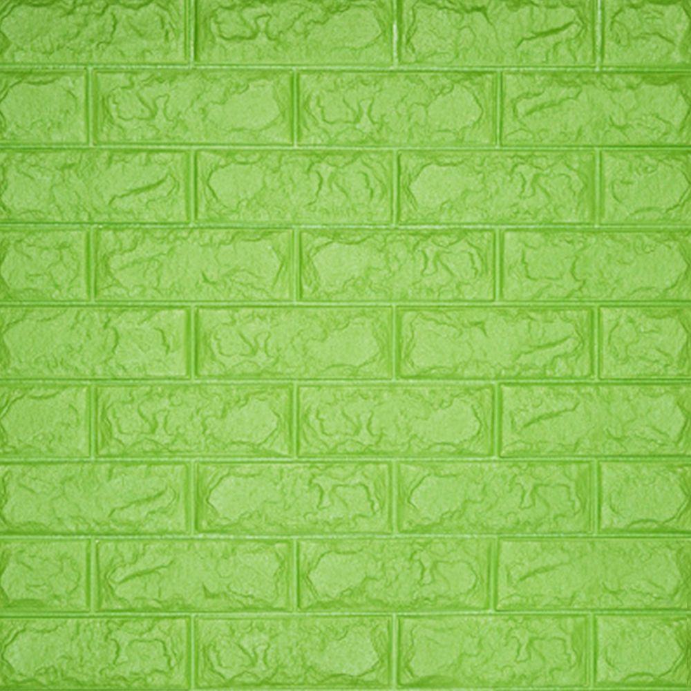 yazi Green Stone Brick Waterproof Foam 3D Wall Sticker Panels