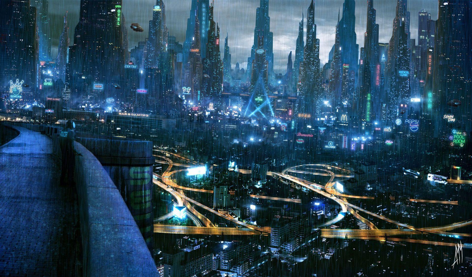 Sci Fi Cities. Sci Fi City Wallpaper Background 1920 X 1129
