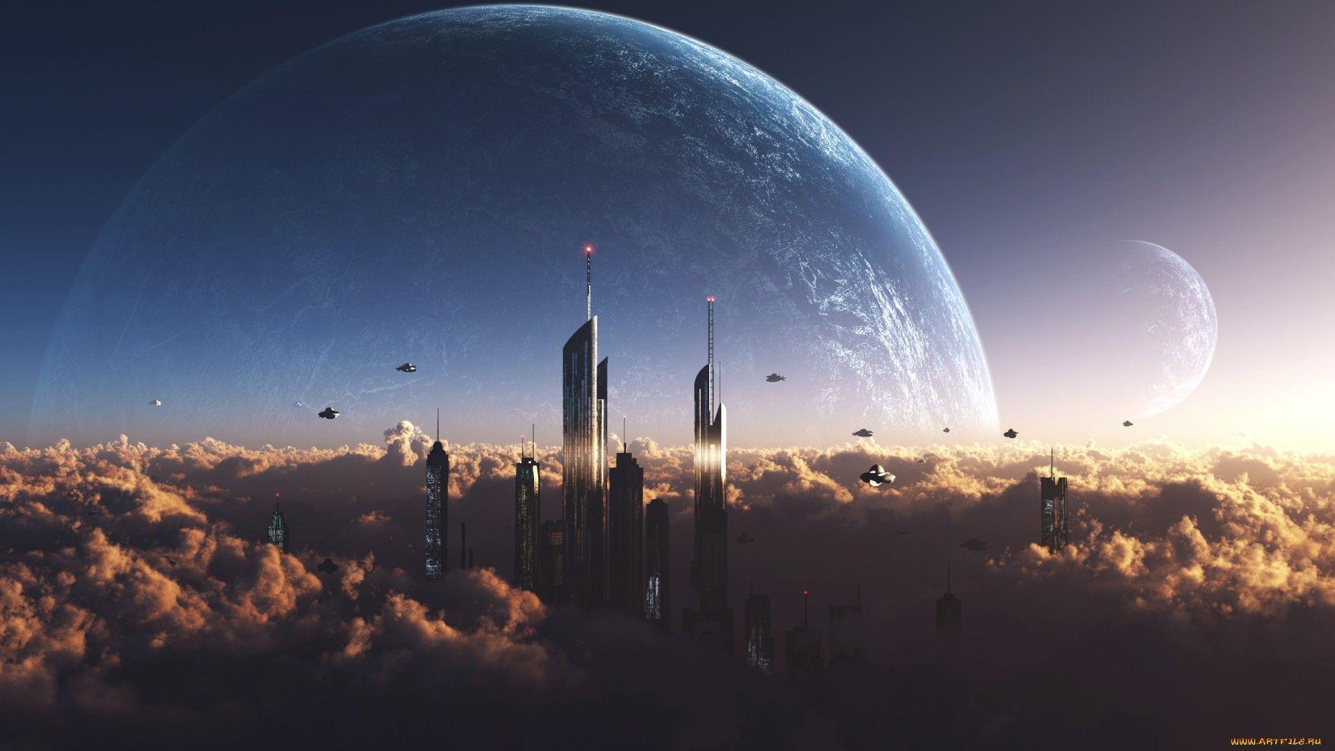 Sci Fi Wallpaper. Архитектура. Sci fi city, Sci fi