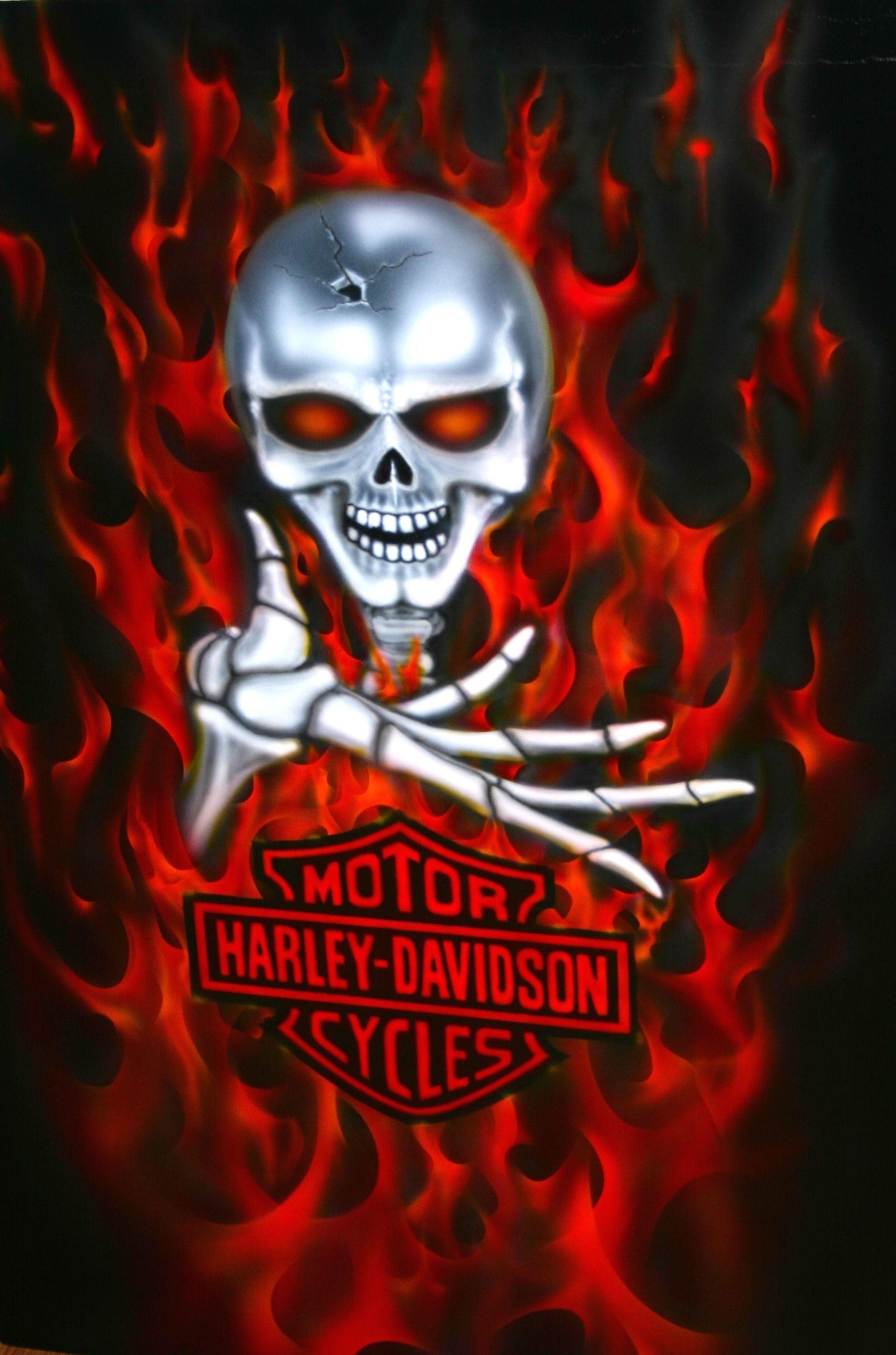 Skull Harley Davidson Iphone Wallpaper