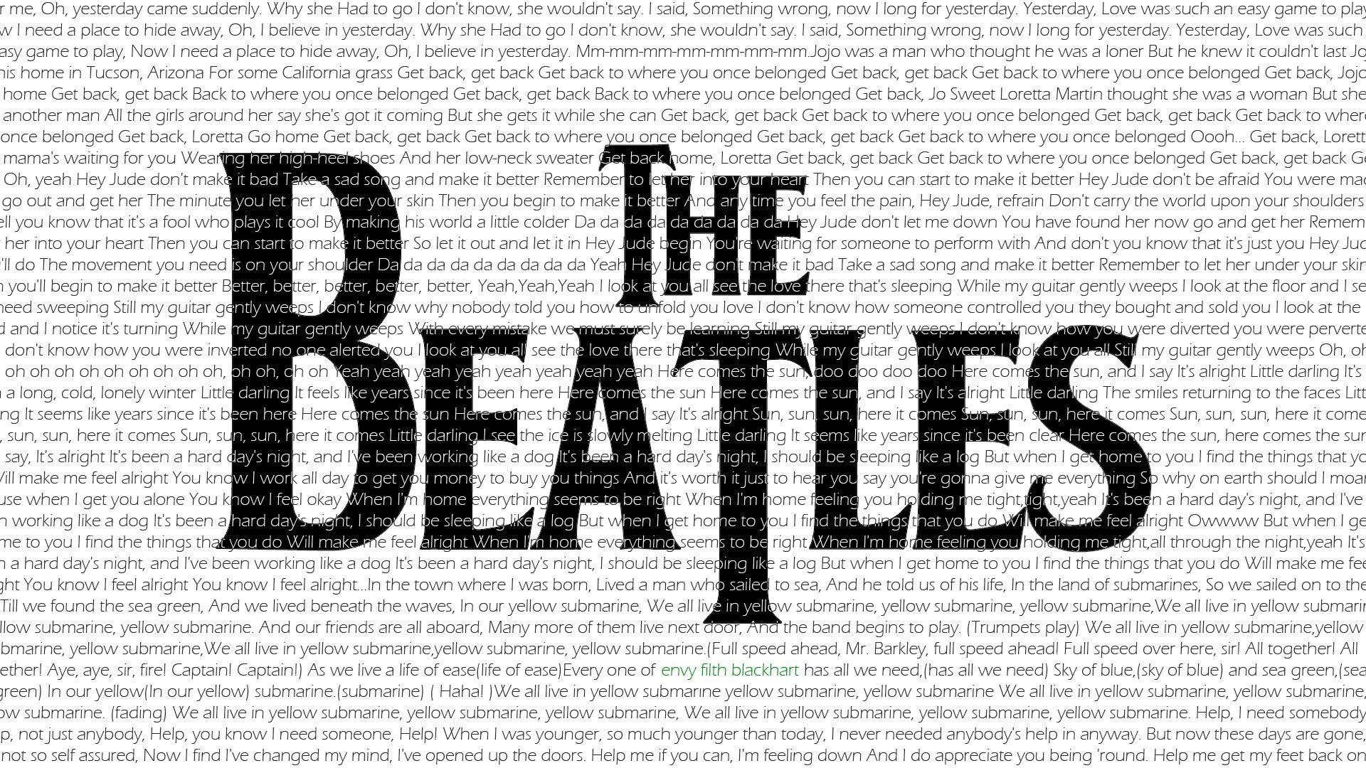 minimalistic, music, text, typography, The Beatles, Rock music