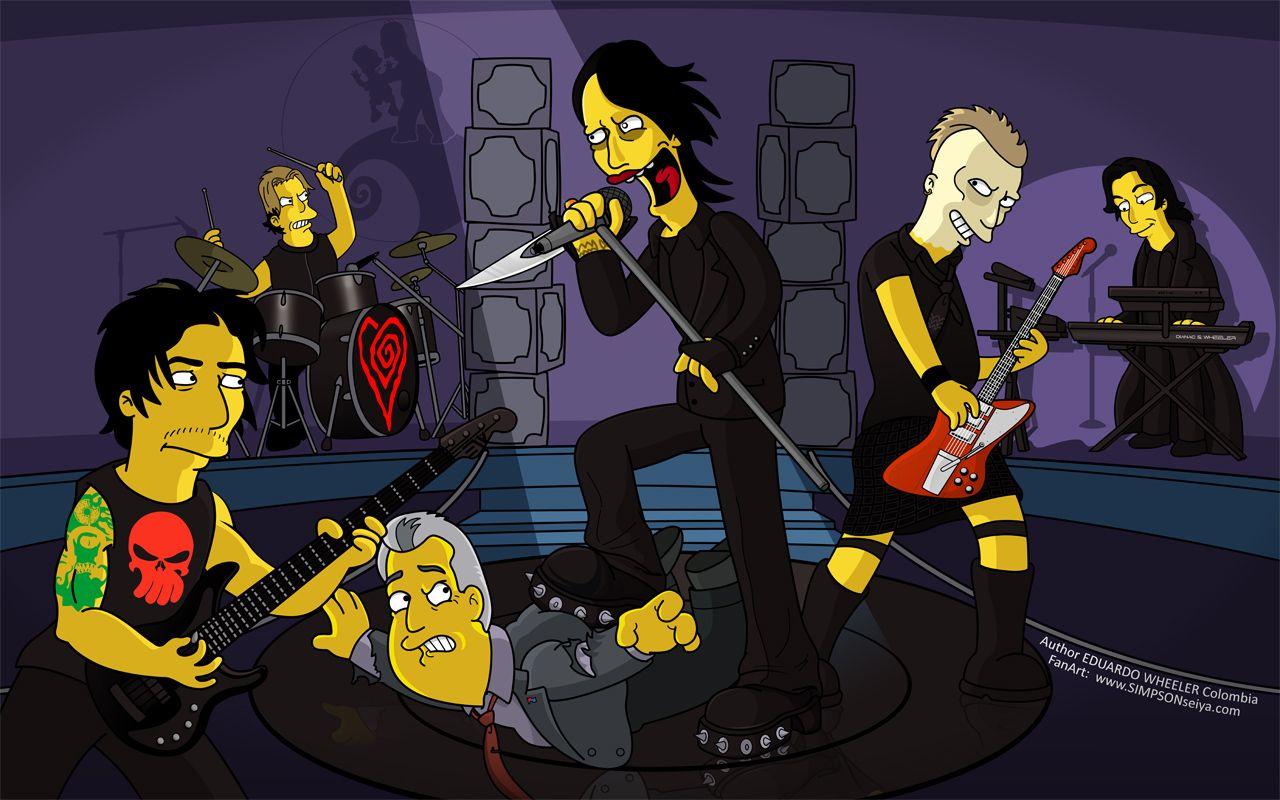 Rock Band At The Simpsons Wallpaper