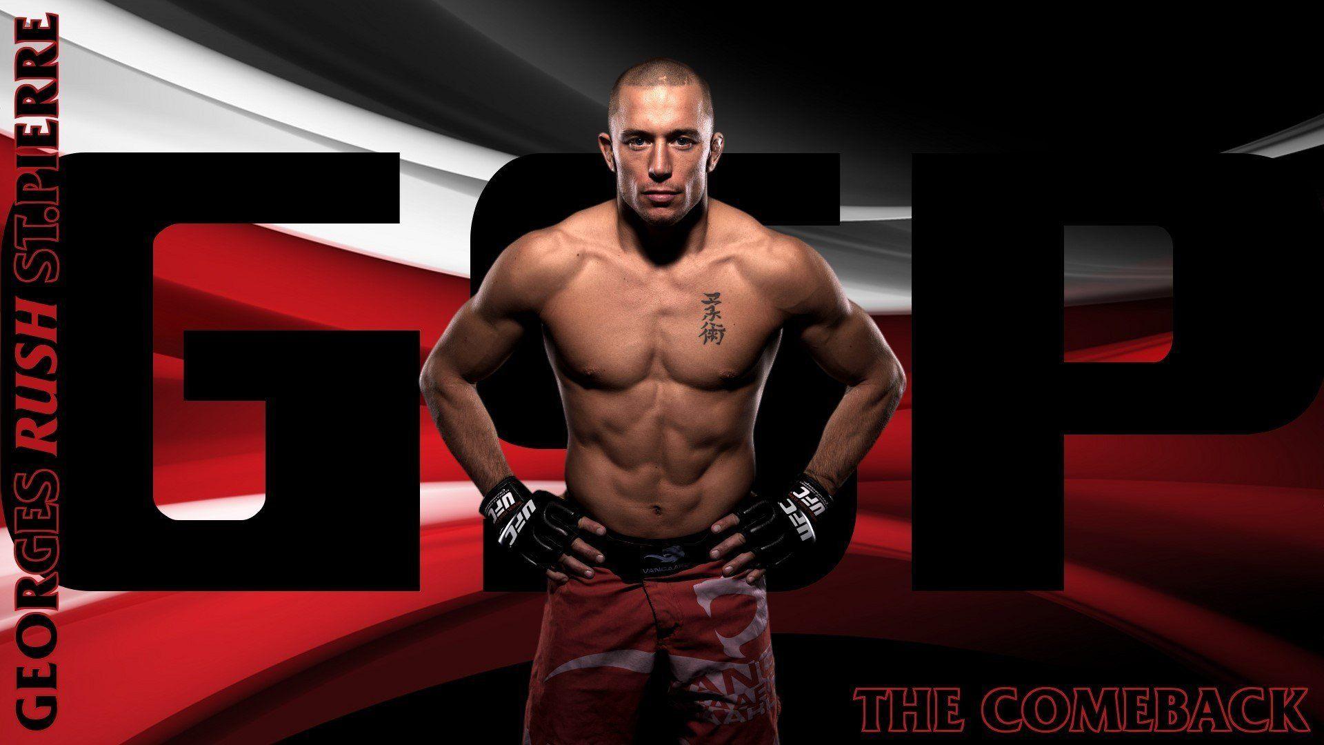 Mma Ufc Georges St Pierre Fighter Mixed Martial Arts Champion HD
