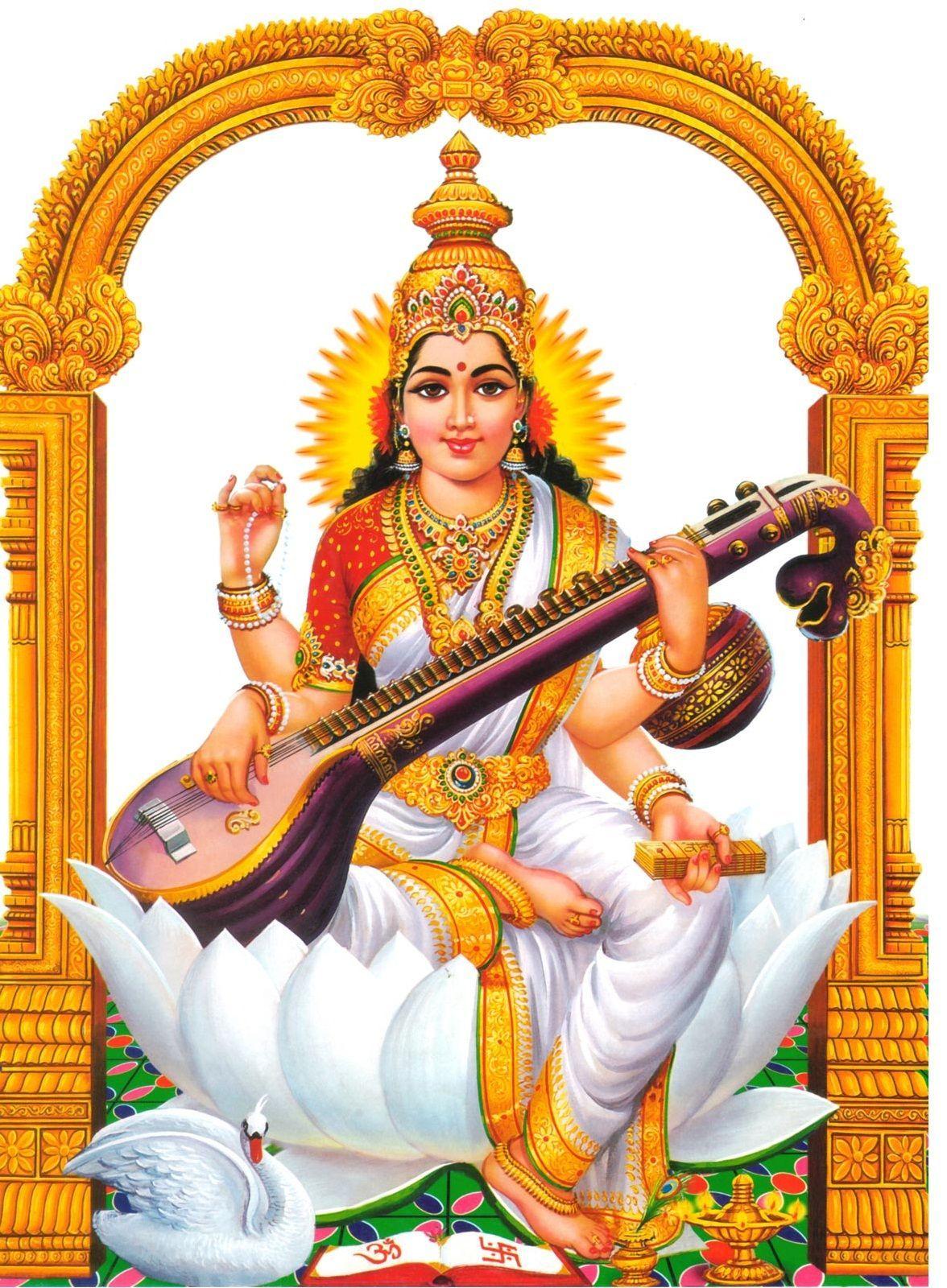 Saraswati devi 1321 Hindu God Wallpaper for Mobile Phones