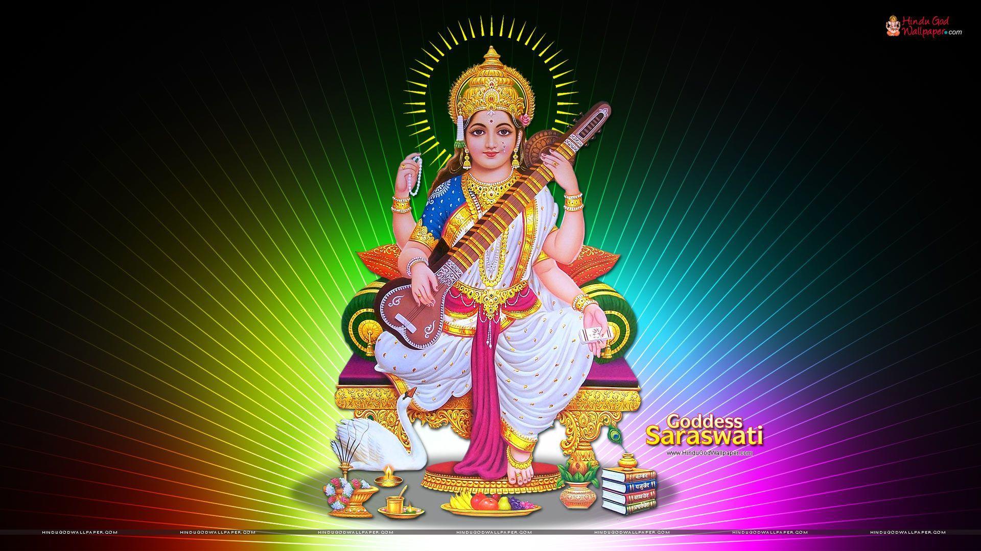 Goddess Saraswati HD Wallpaper Download. Desktop wallpaper art