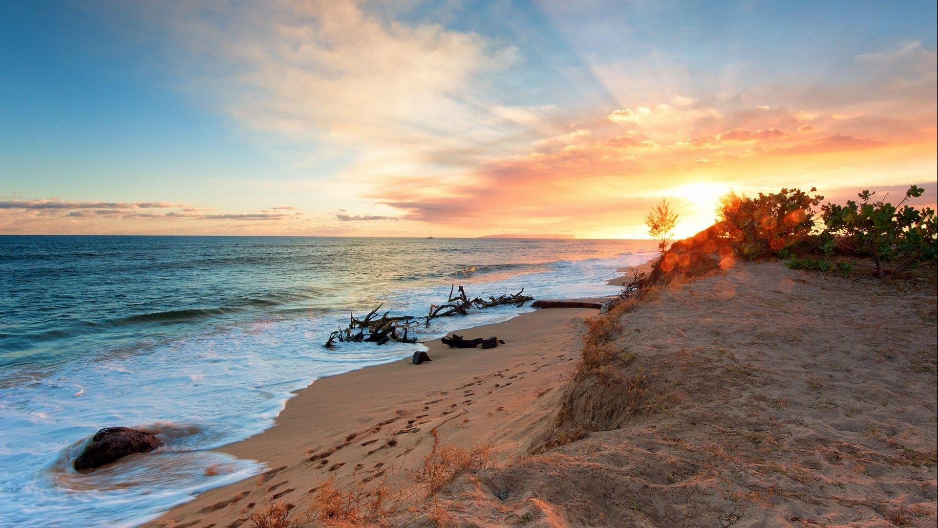 Beaches: Surf Beautiful Beach Clouds Sunset Dune Sea Picture