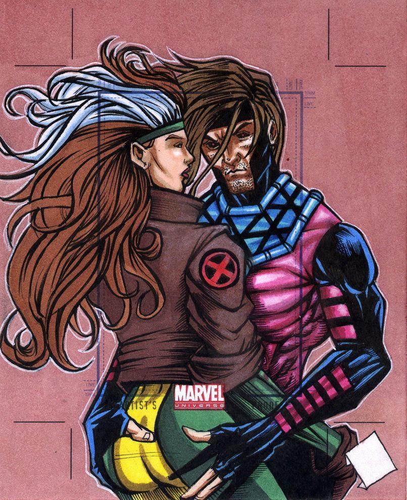Gambit And Rogue MU2011 AP Sketch Card By Chris Foreman