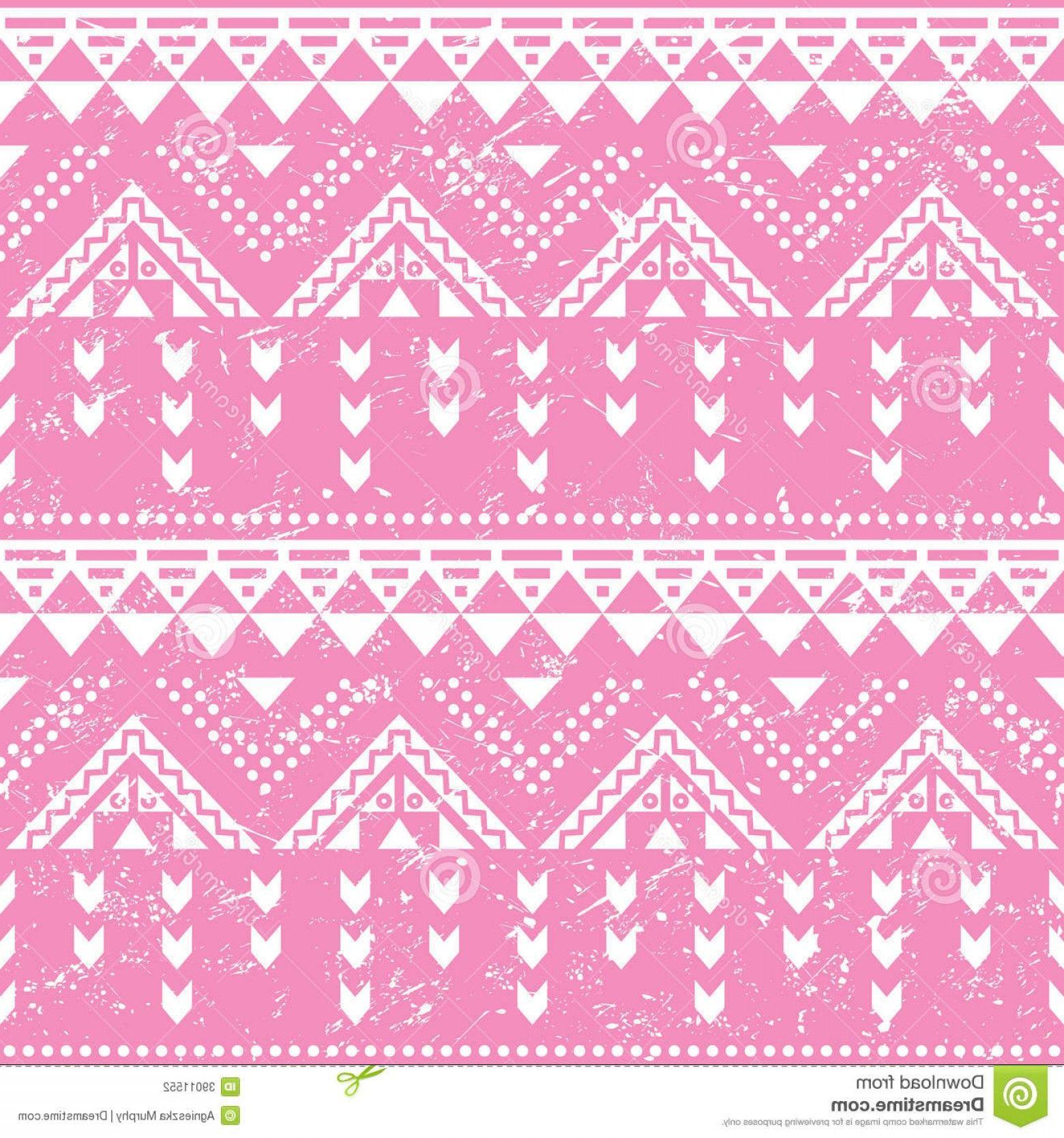 graphy Tribal Pattern Pink Aztec Print Old Grunge Vector