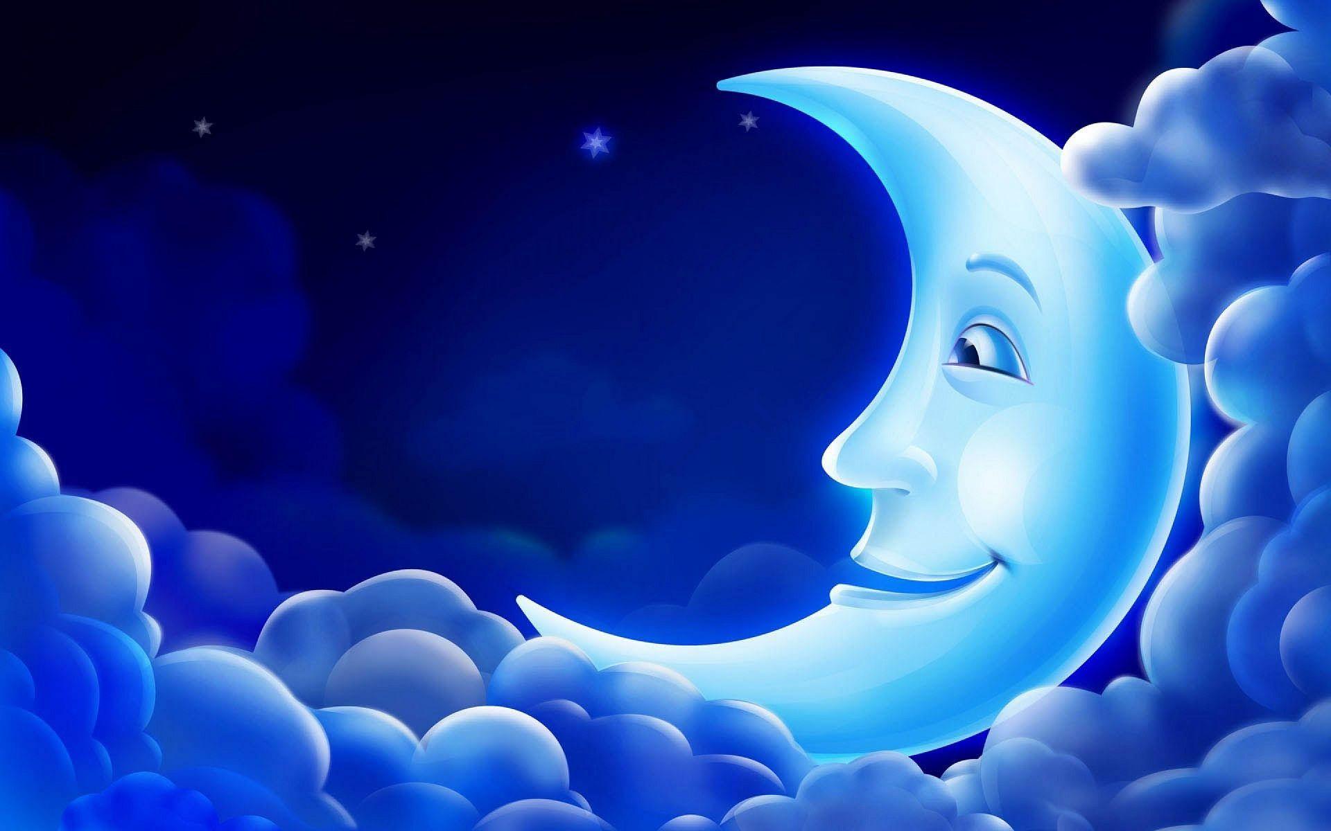 Good night lovely moon in sky wallpaper. HD Wallpaper Rocks
