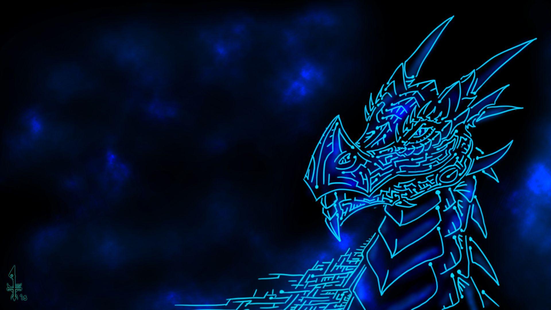 Blue Neon Dragon Wallpapers Wallpaper Cave