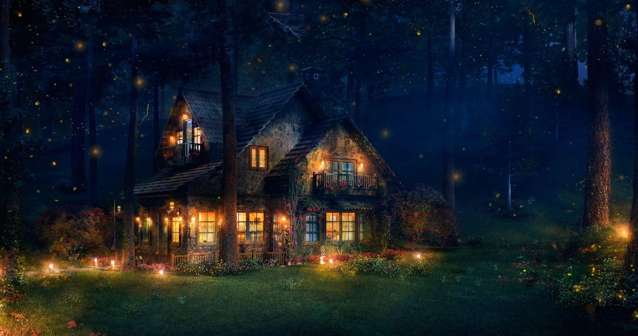 Firefly Cottage HD Wallpaper. Background Imagex1100