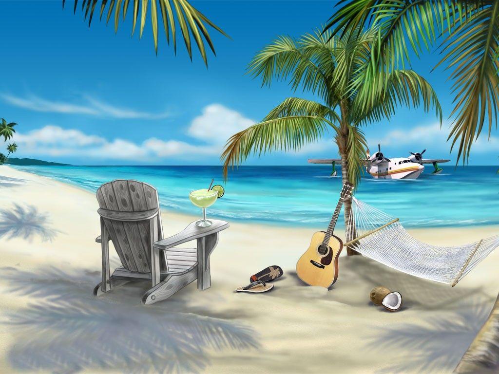 Best Animated Chrome Beach Desktop Wallpaper for Summer