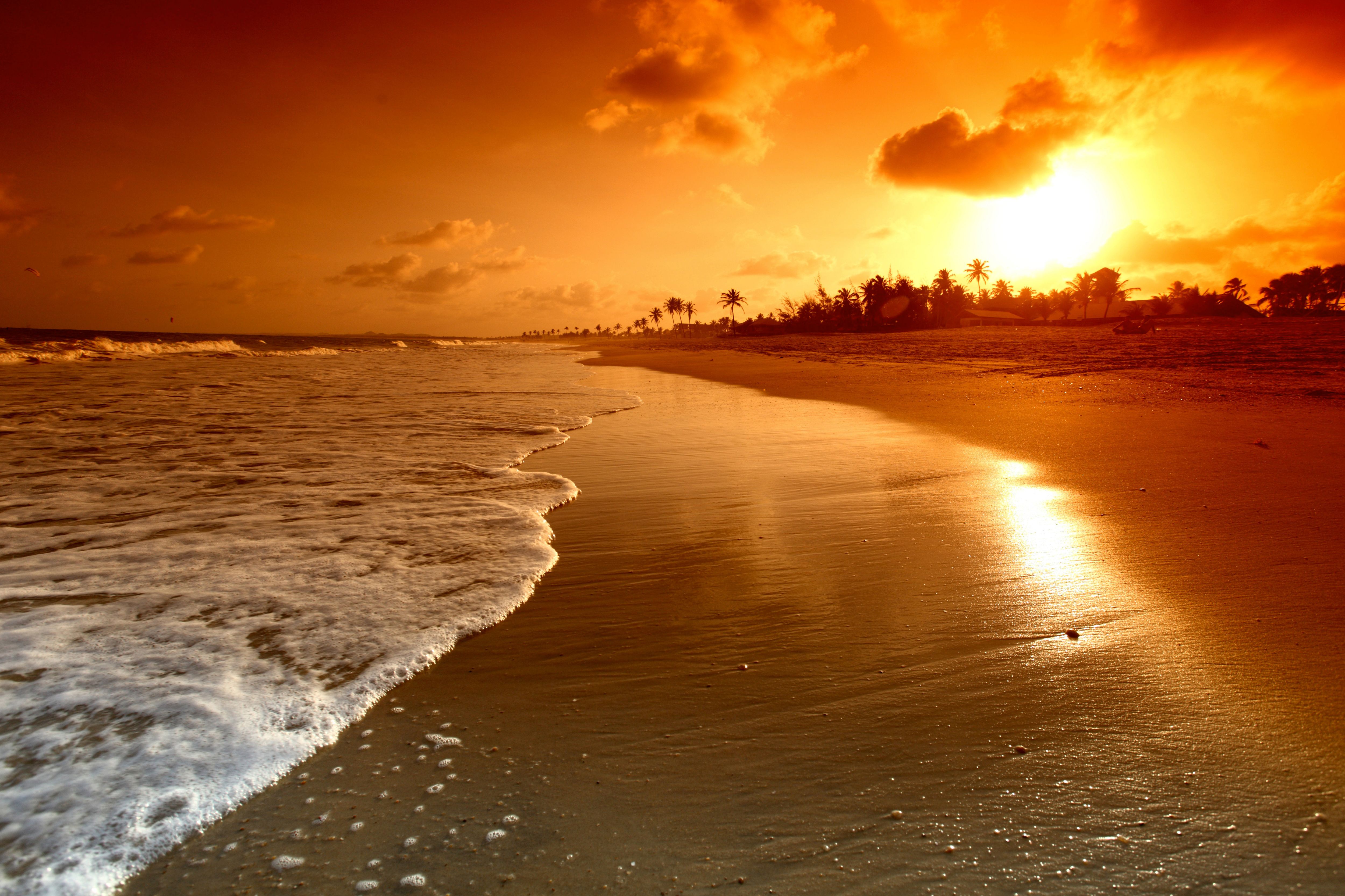 Sea Beach Sunrise Background Quality