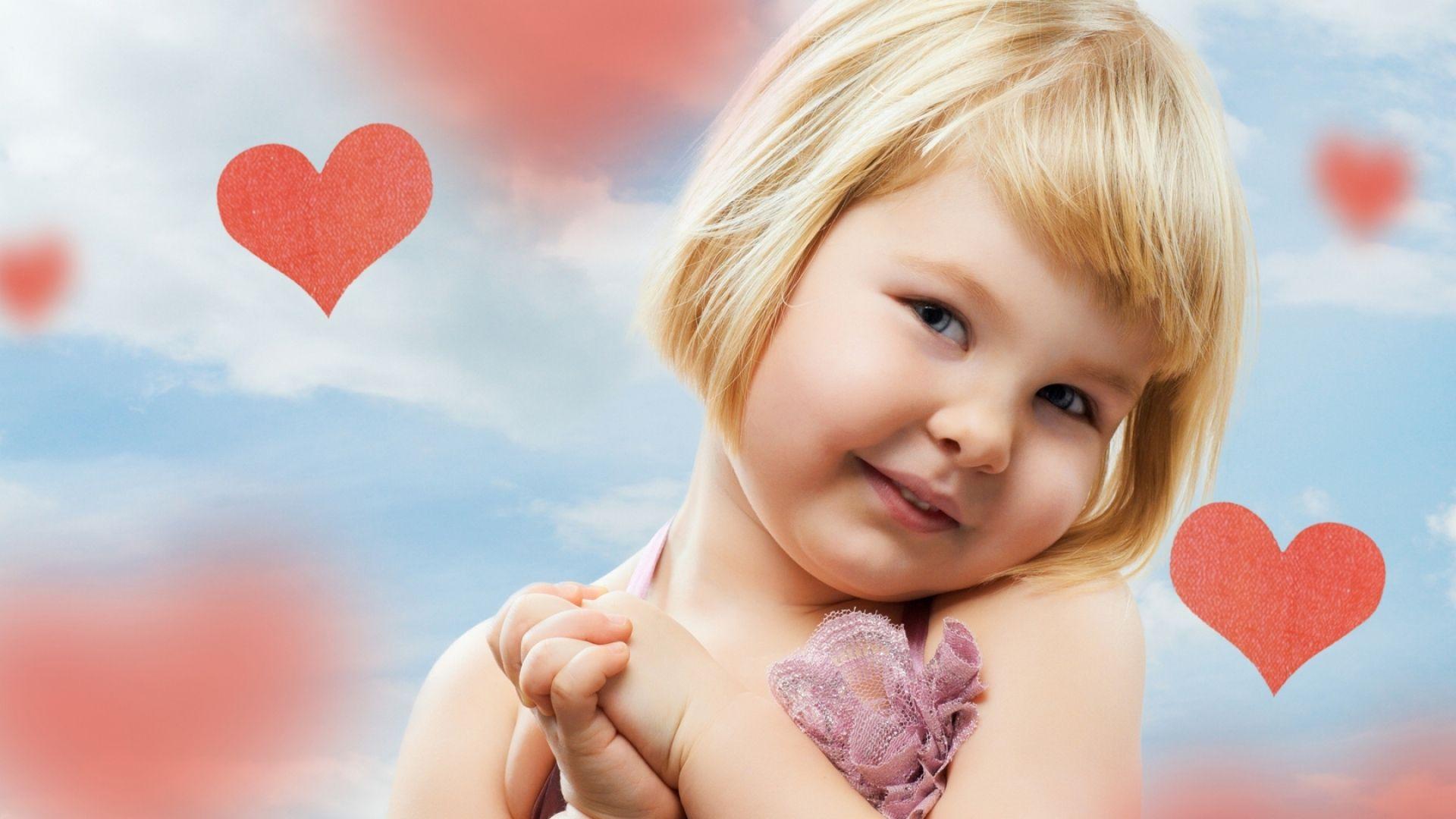 Little Girl Happy Heart Baby Child Children 53880 HD Wallpaper
