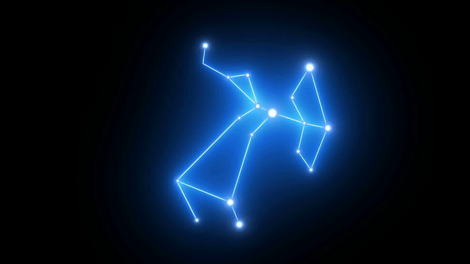 Zodiac Sagittarius Star Constellation Forming in Glowing Light Stock