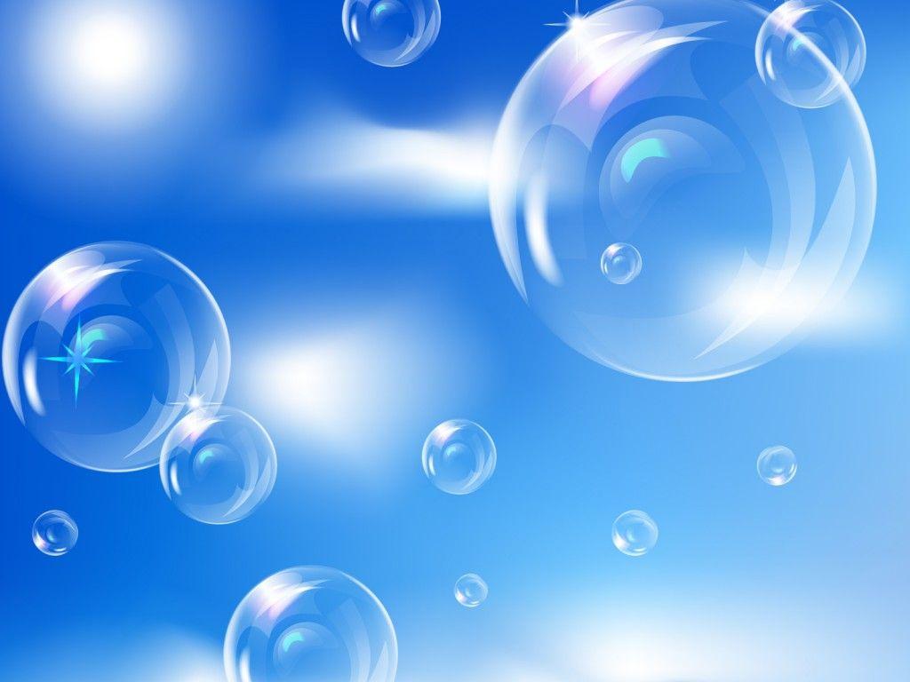 Bubbles in Sky Background, Blue, Colors, White