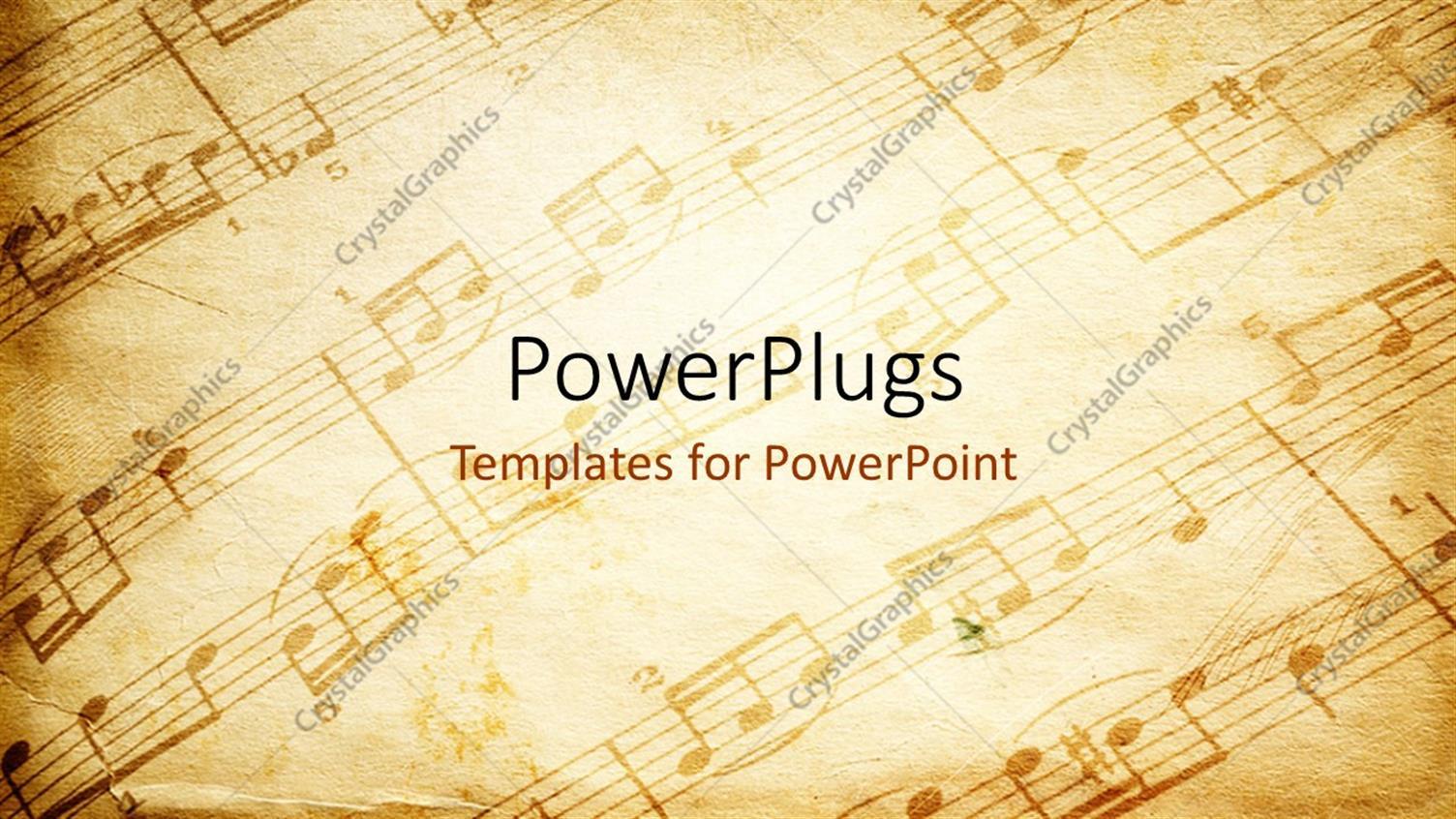 PowerPoint, vintage paper background depicting music sheet