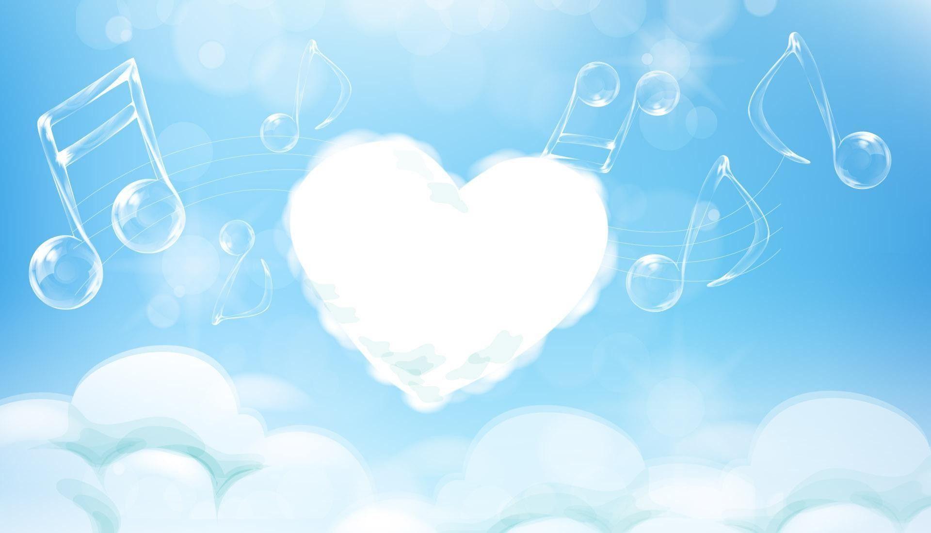 Music melody clouds Background Presnetation Background