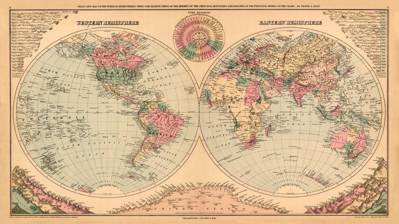Vintage Maps Hd Wallpaper (1366×768). Graphics