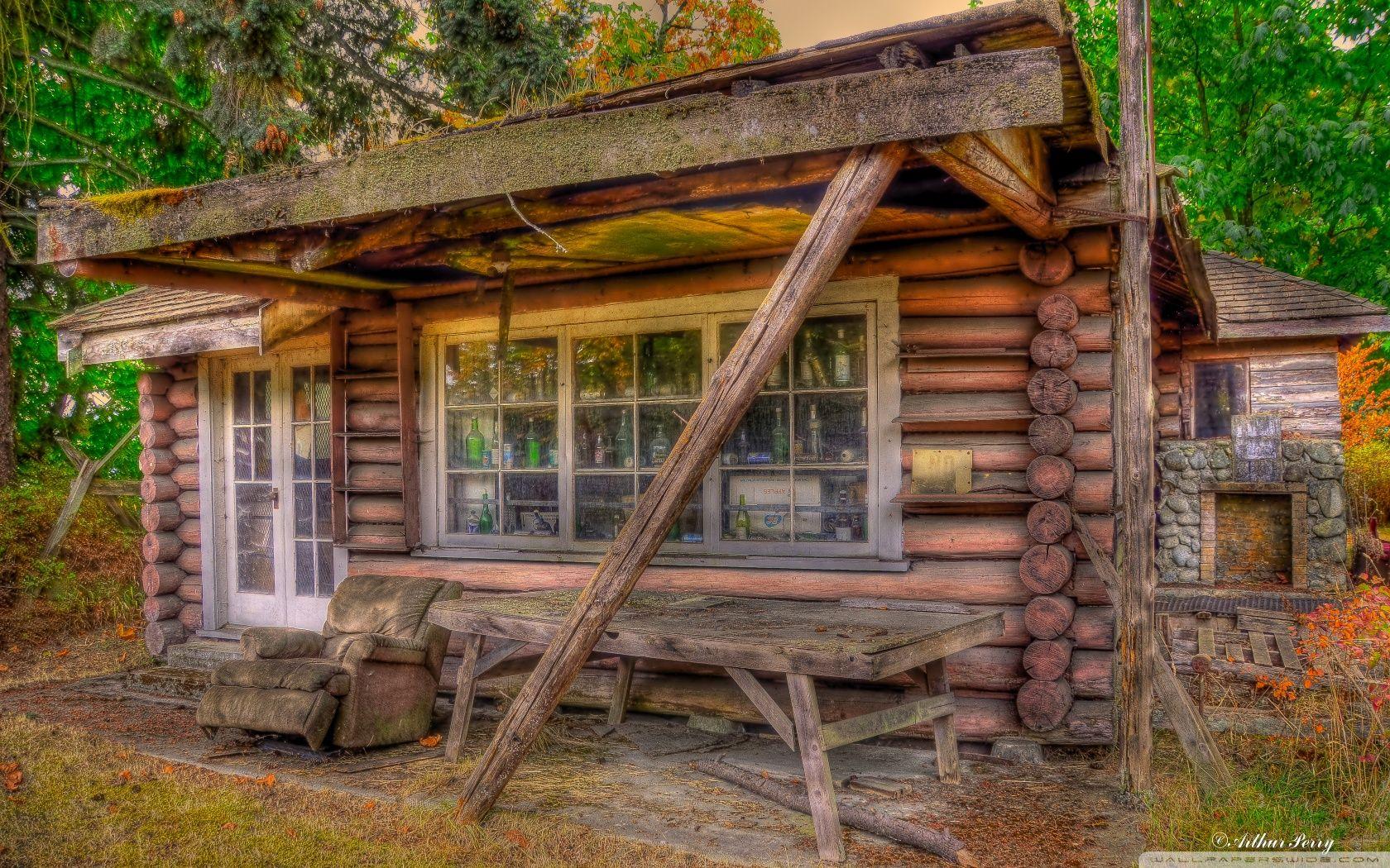 log cabin desktop background