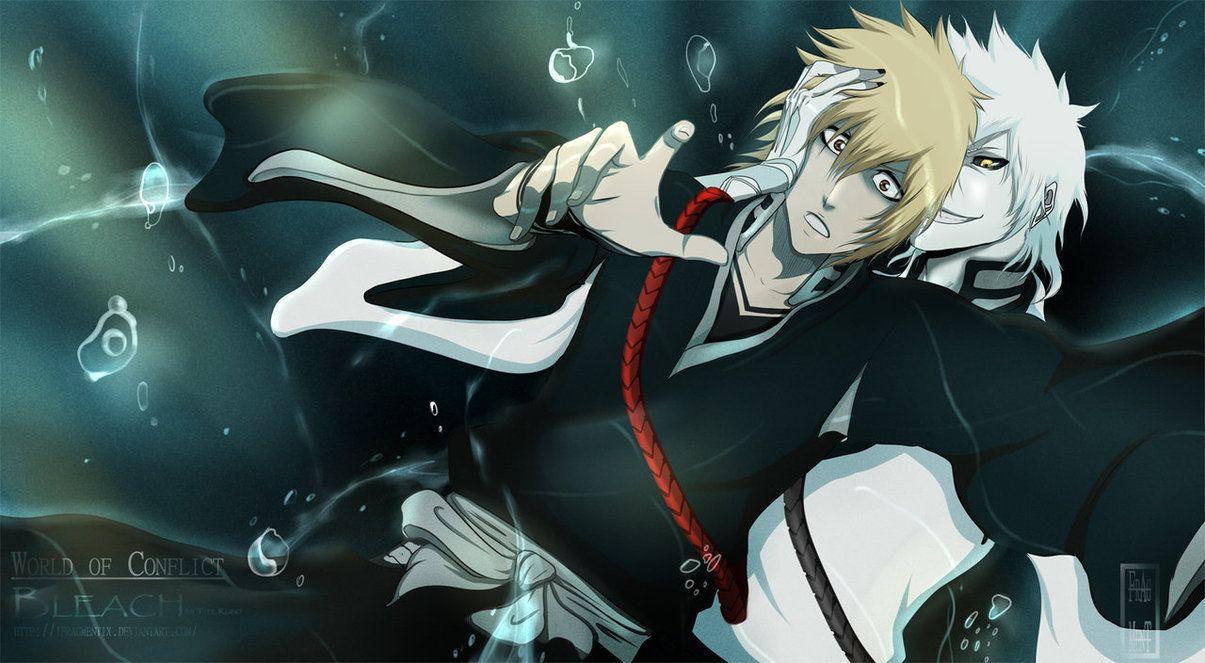 Ichigo VS Ginjou, white hair, ichigo kurosaki, spiky hair, anime,  fullbringer, HD wallpaper