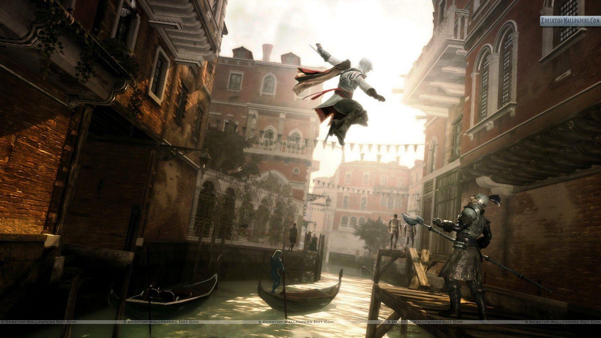 Ezio Assassin's Creed 2 Killing Jump Wallpaper