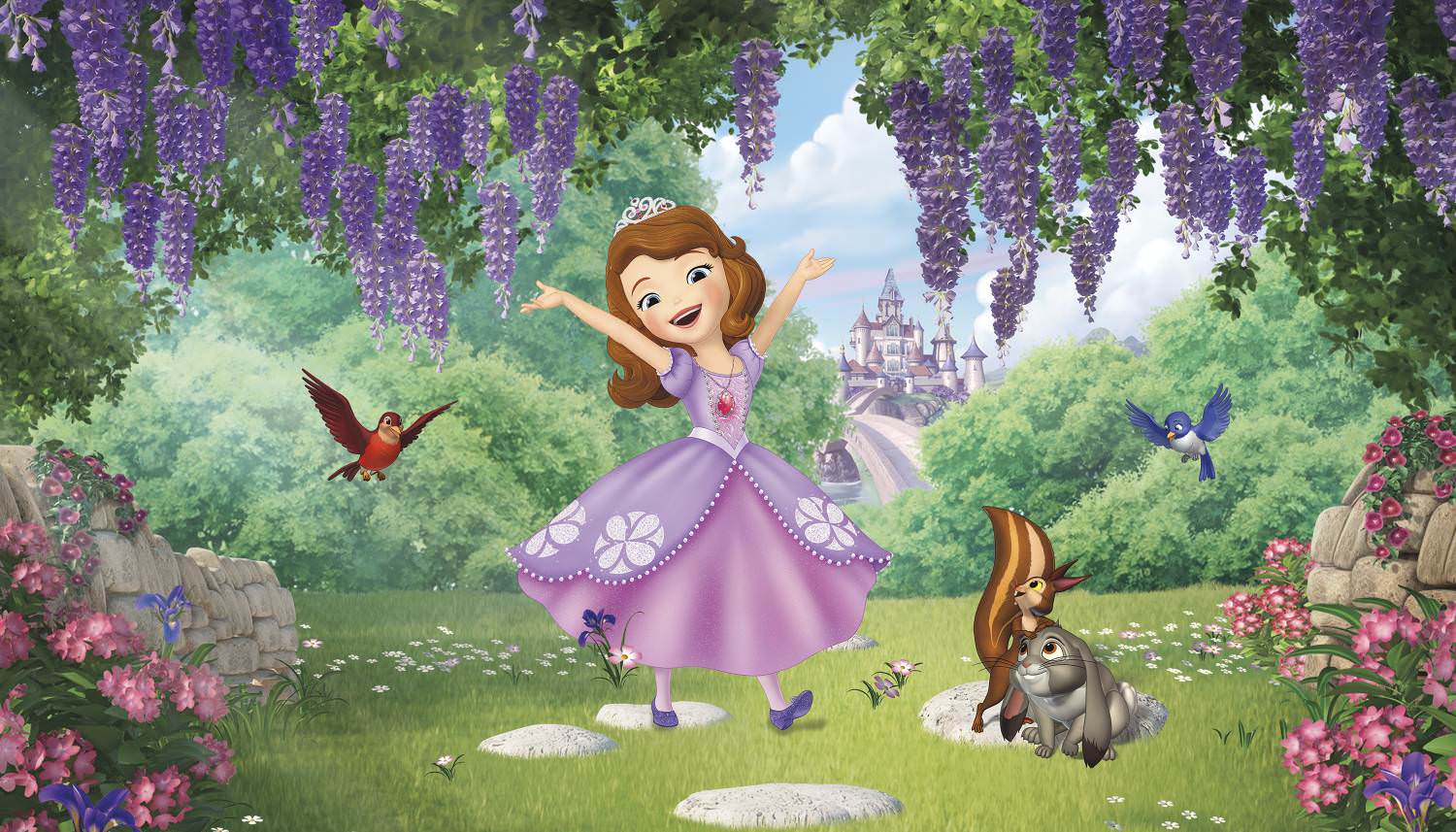 JL1400M Sofia the First Garden Prepasted XL Mural