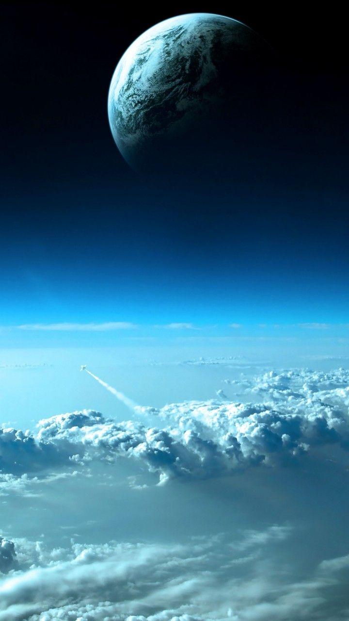 Download Wallpaper 720x1280 Clouds, Earth, Sky, Blue, White Full HD