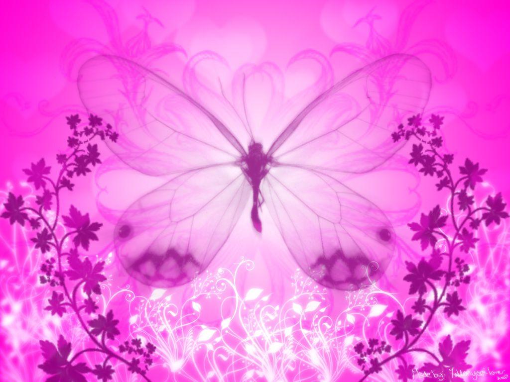 Pink butterfly wallpaper Free PPT Background for your PowerPoint