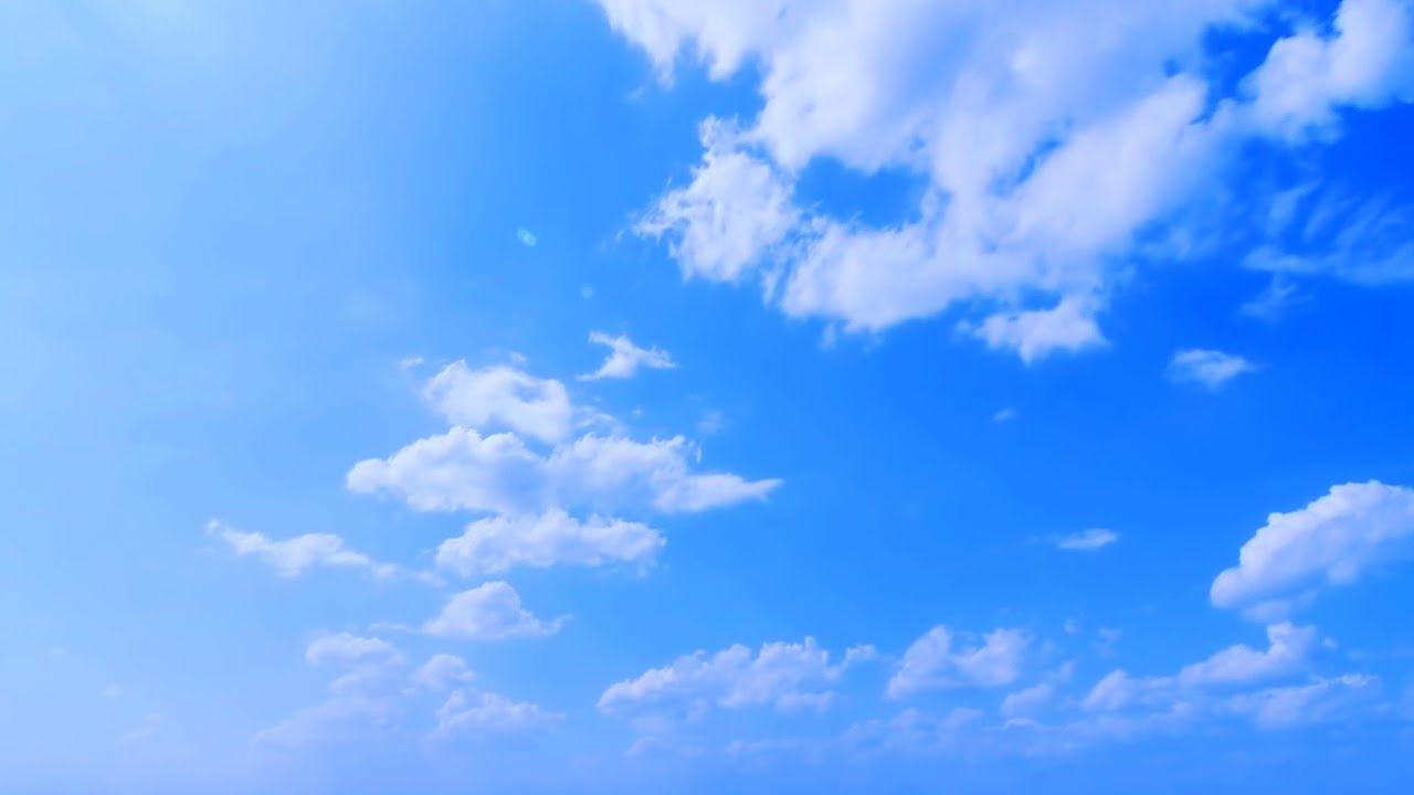 Deep blue sky background. Video footage. For green screen effects