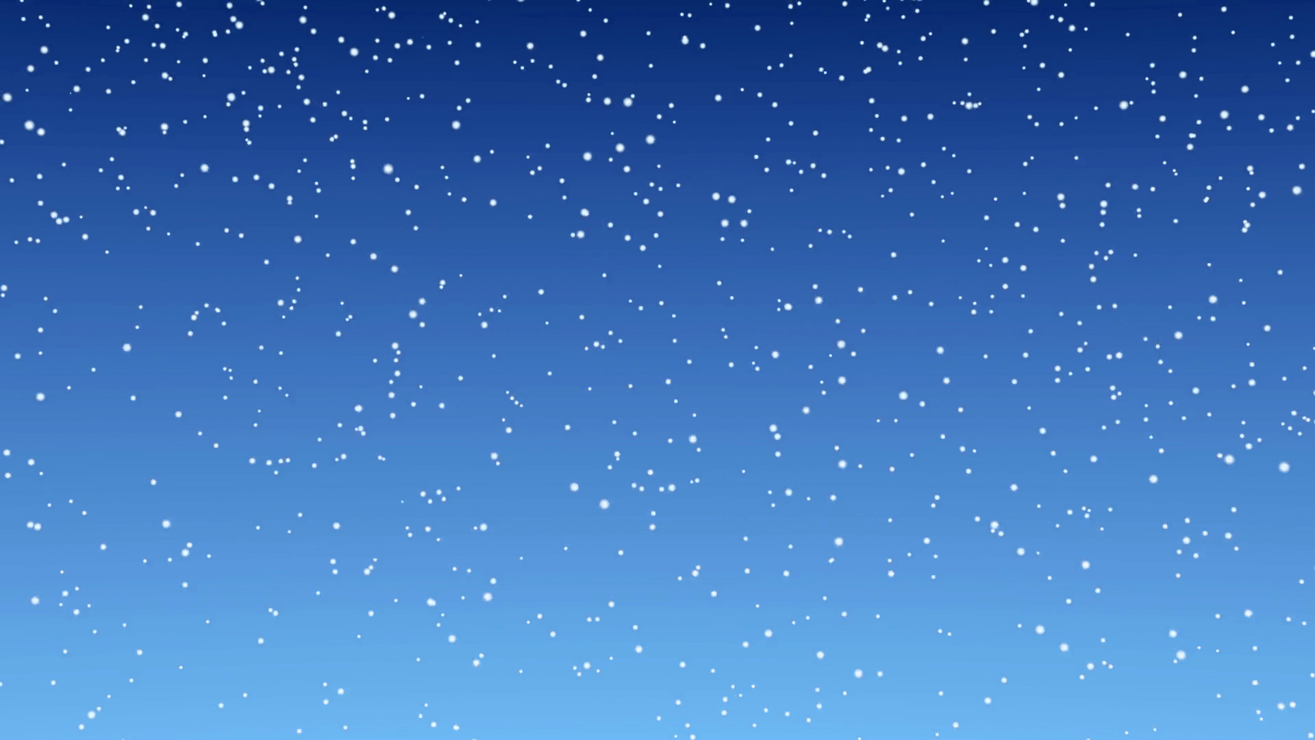 Snowfall in the wind on the blue sky background, winter snow