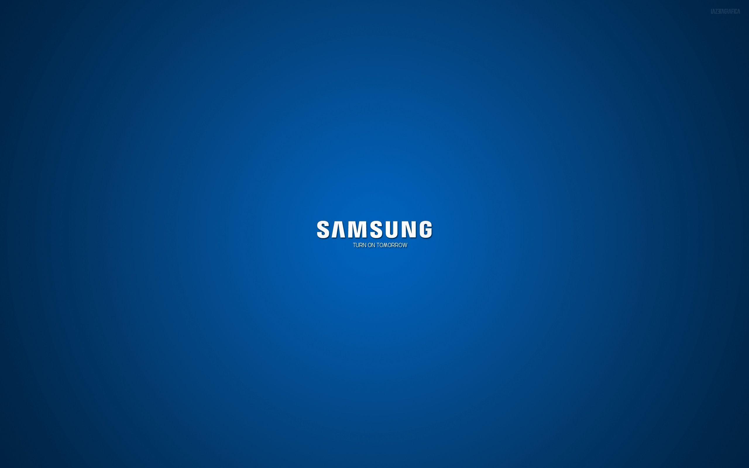 Download wallpaper 2560x1600 samsung, company, logo, blue, white HD