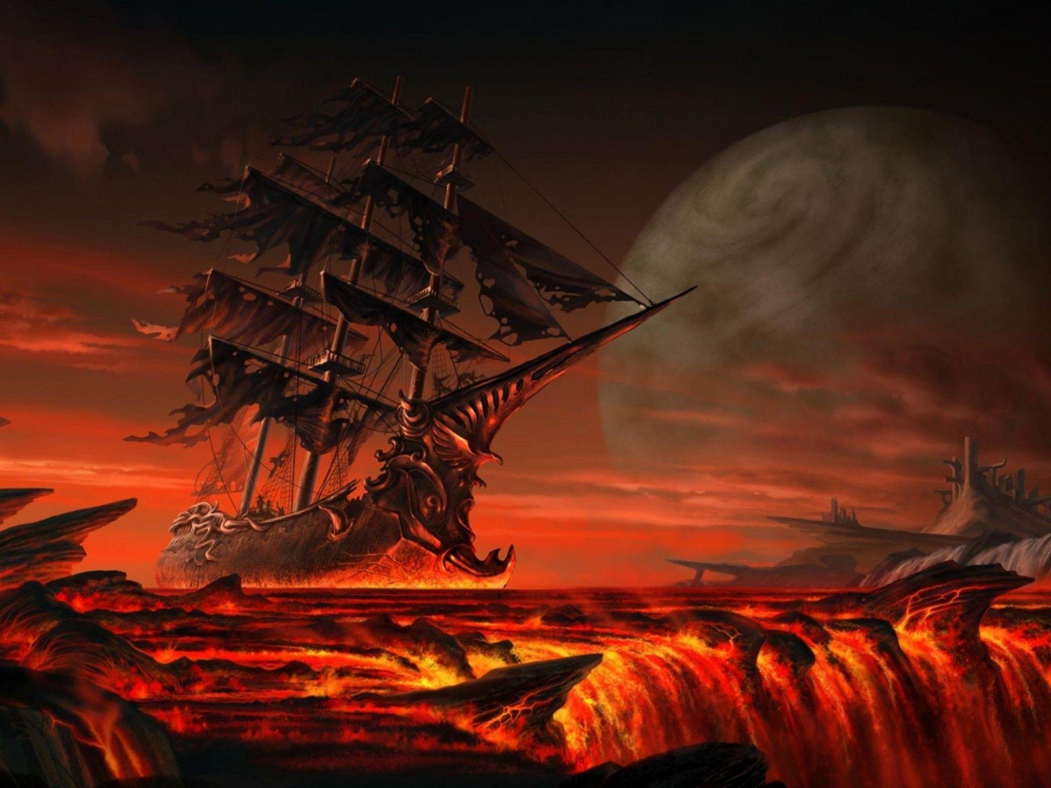 Ghost Ship From Hell HD desktop wallpaper, Widescreen, High