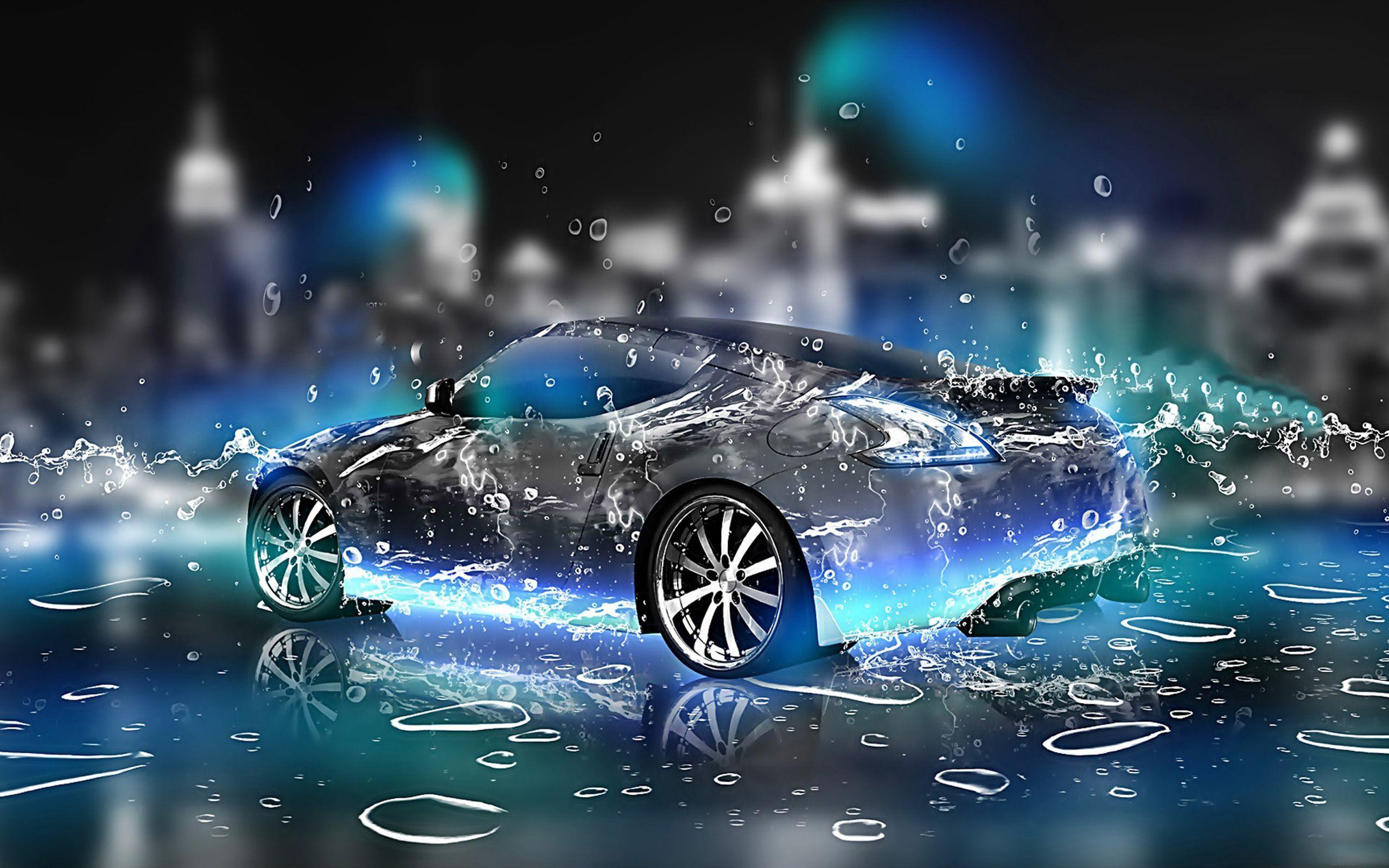 3D car HD picture widescreen HD hq latest water effect graphics
