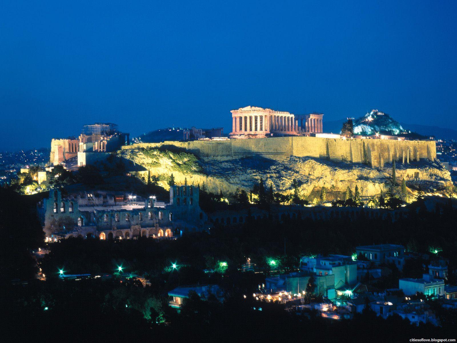 Athens Wonderful Acropolis Evening Historical Ancient Greek City