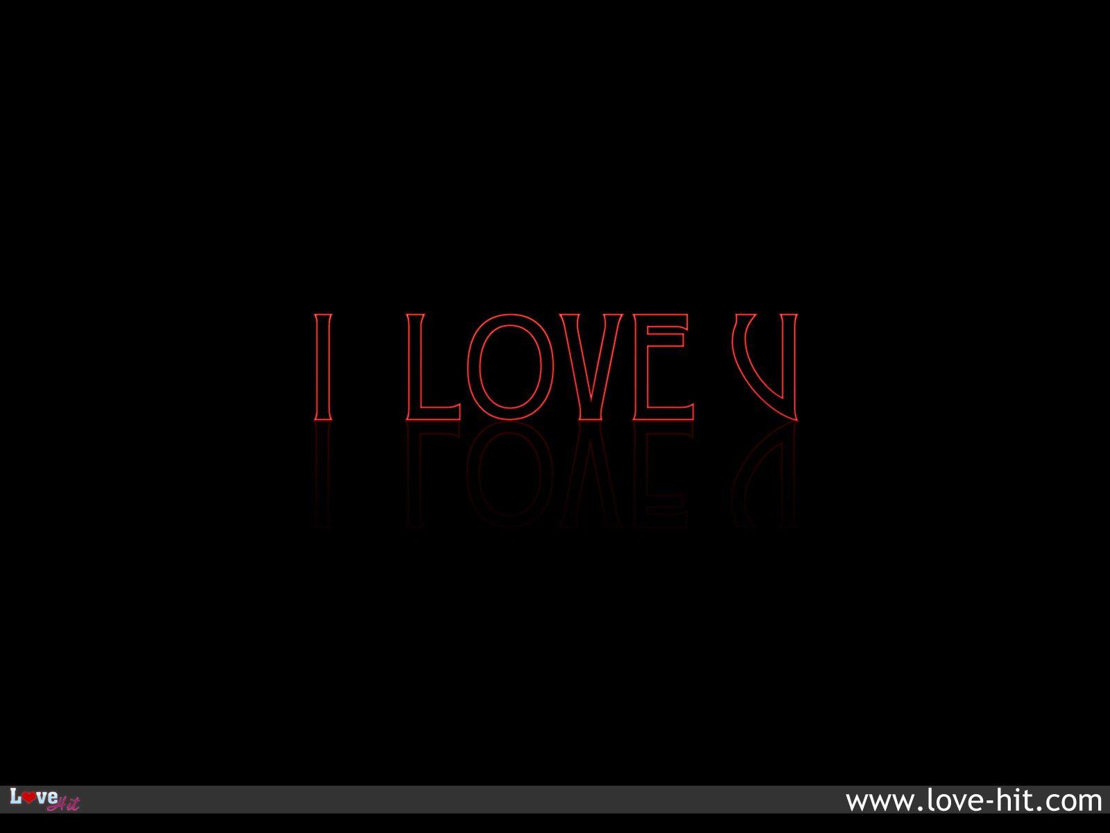 I love you Black n Red Wallpaper
