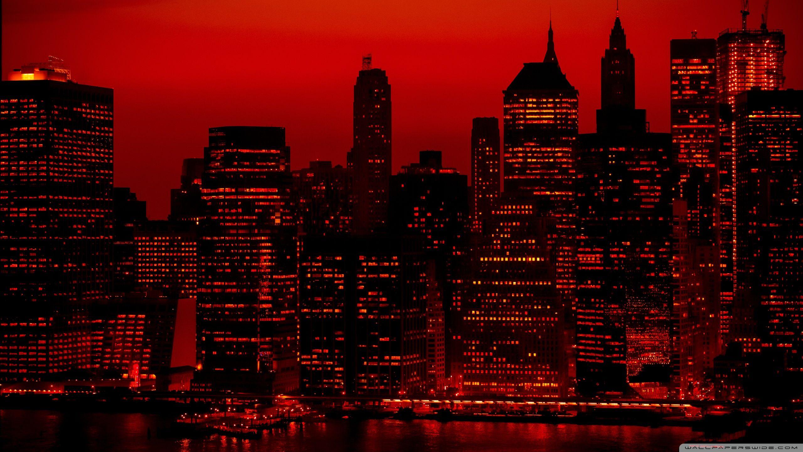 Red Sky At Night New York City ❤ 4K HD Desktop Wallpaper for 4K